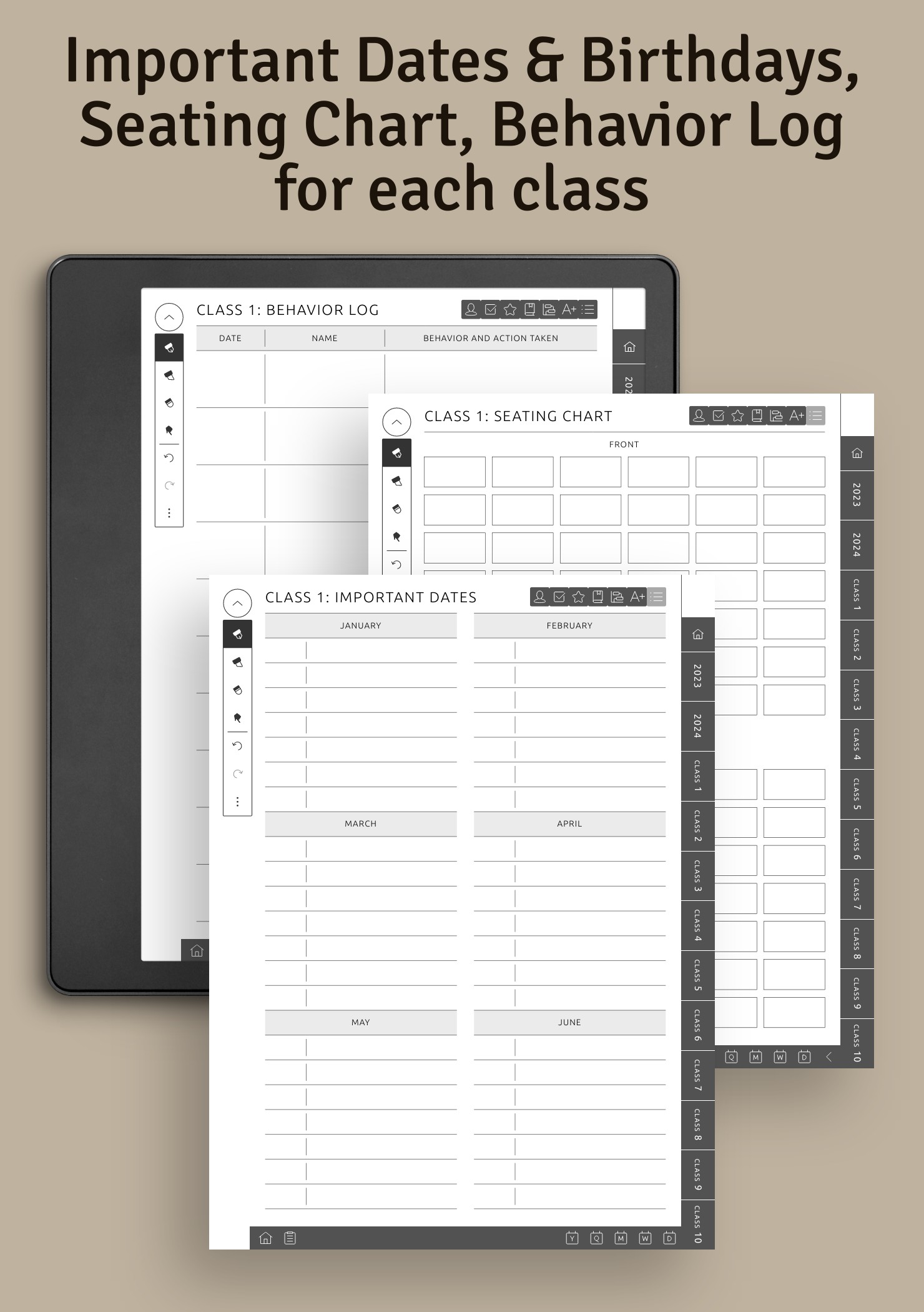 Download Kindle Scribe Teacher Planner Hyperlinked PDF