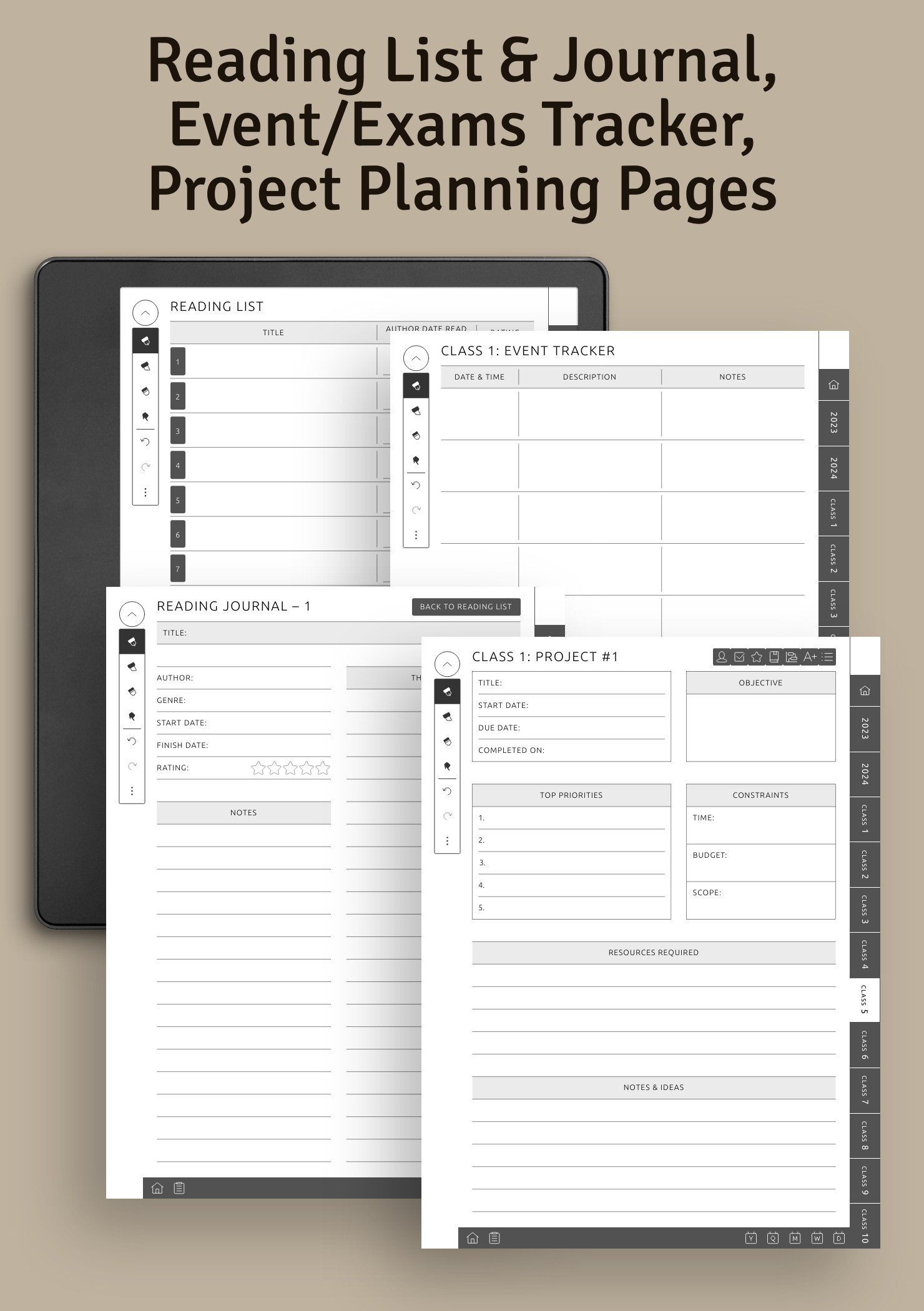 Download Kindle Scribe Teacher Planner Hyperlinked PDF