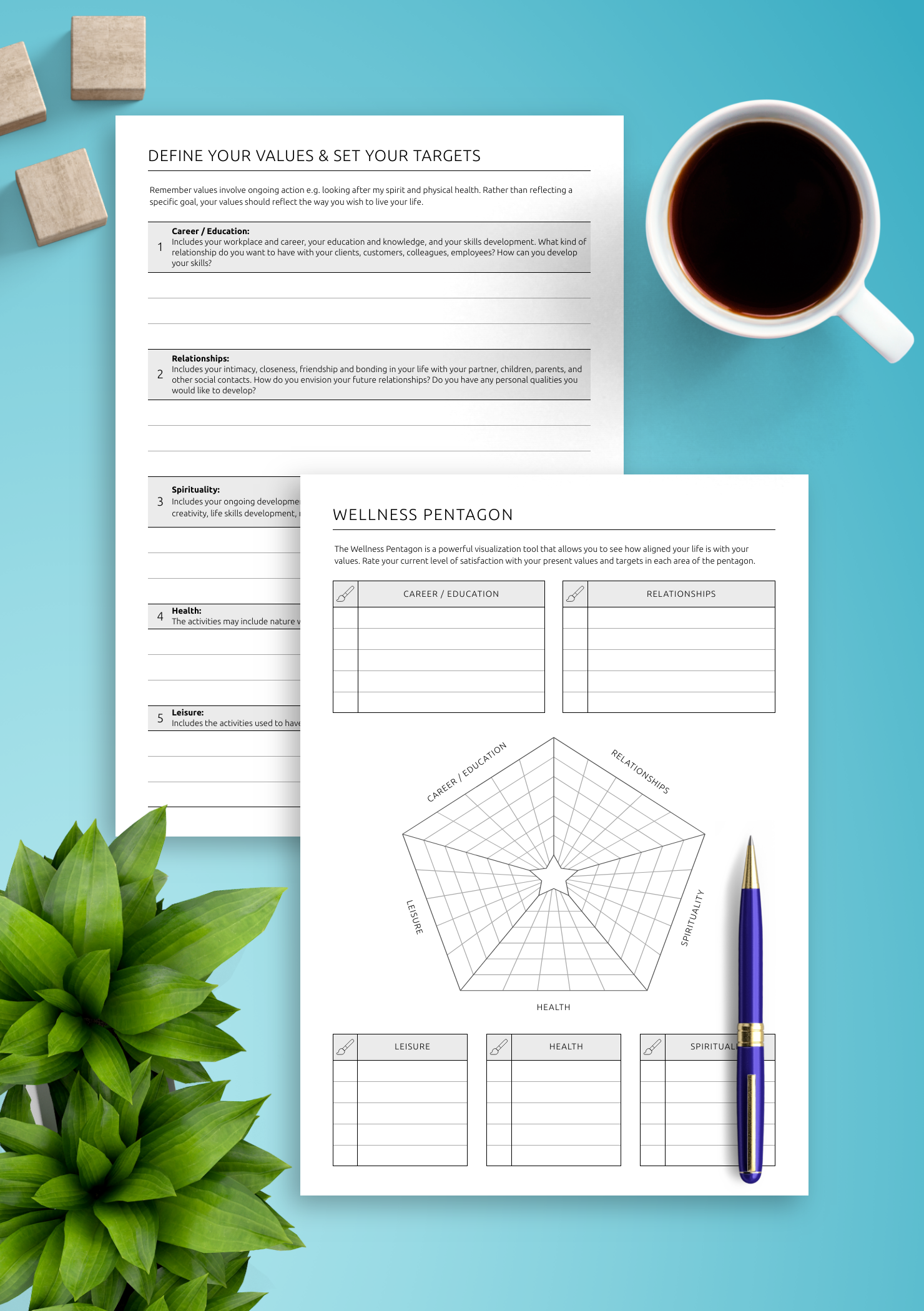 Download Printable Life Values & Targets PDF