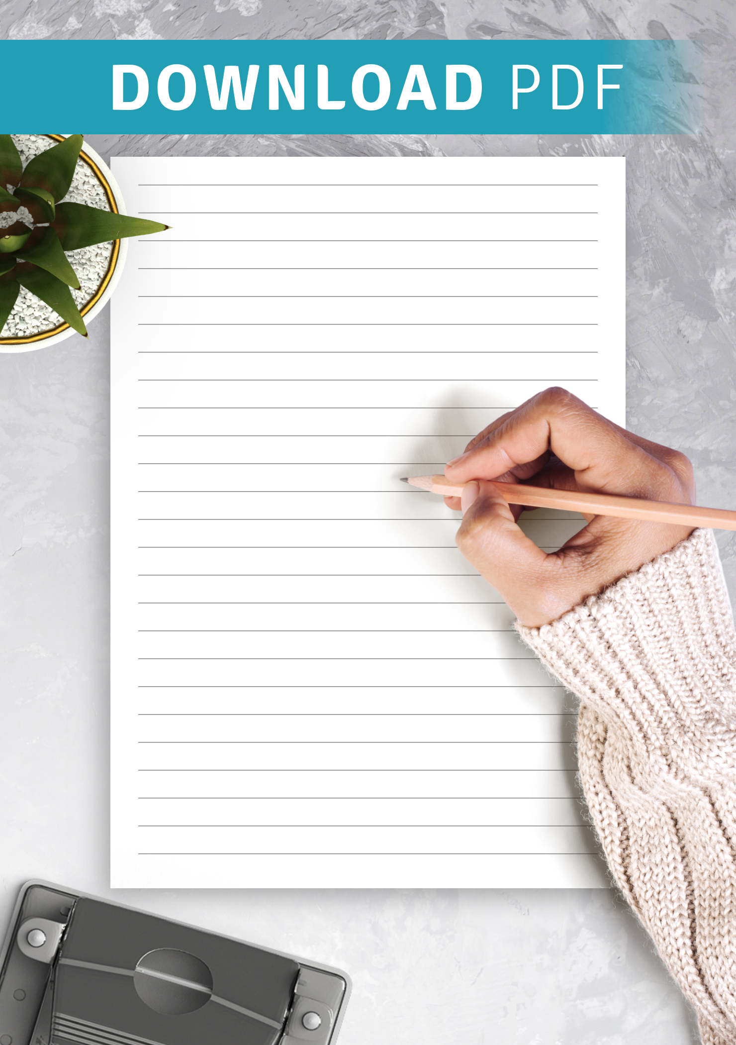 Download Printable Lined Paper Template 8mm PDF