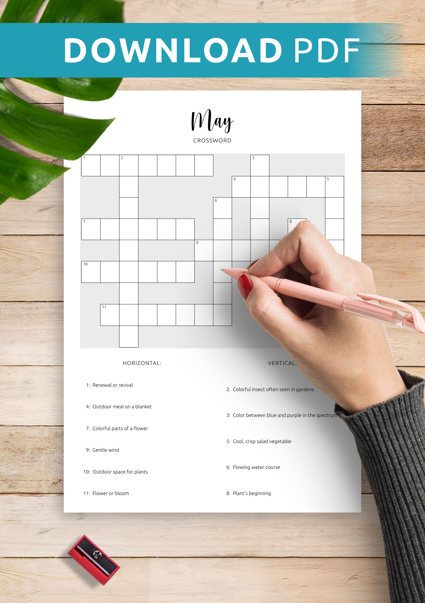 Download Printable May Crossword Puzzle PDF – Spring into Puzzles