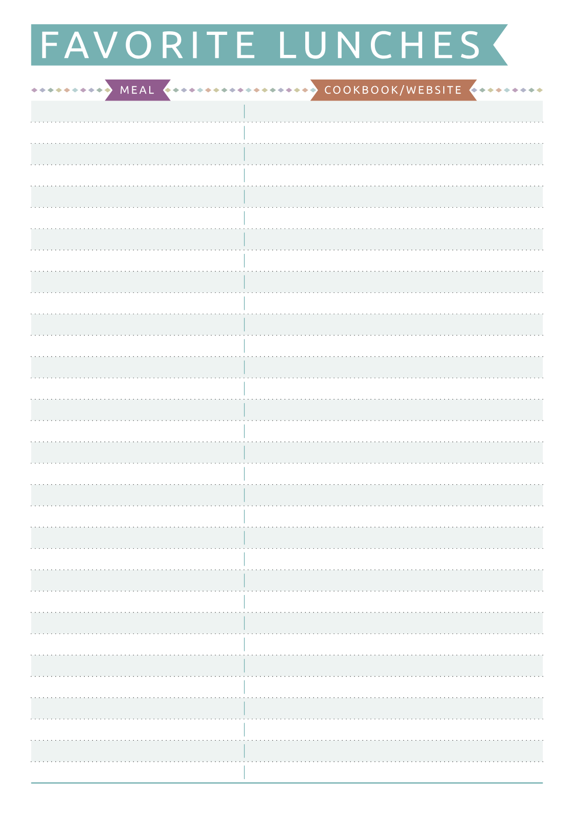 Download Printable Meal Planner - Casual Style PDF