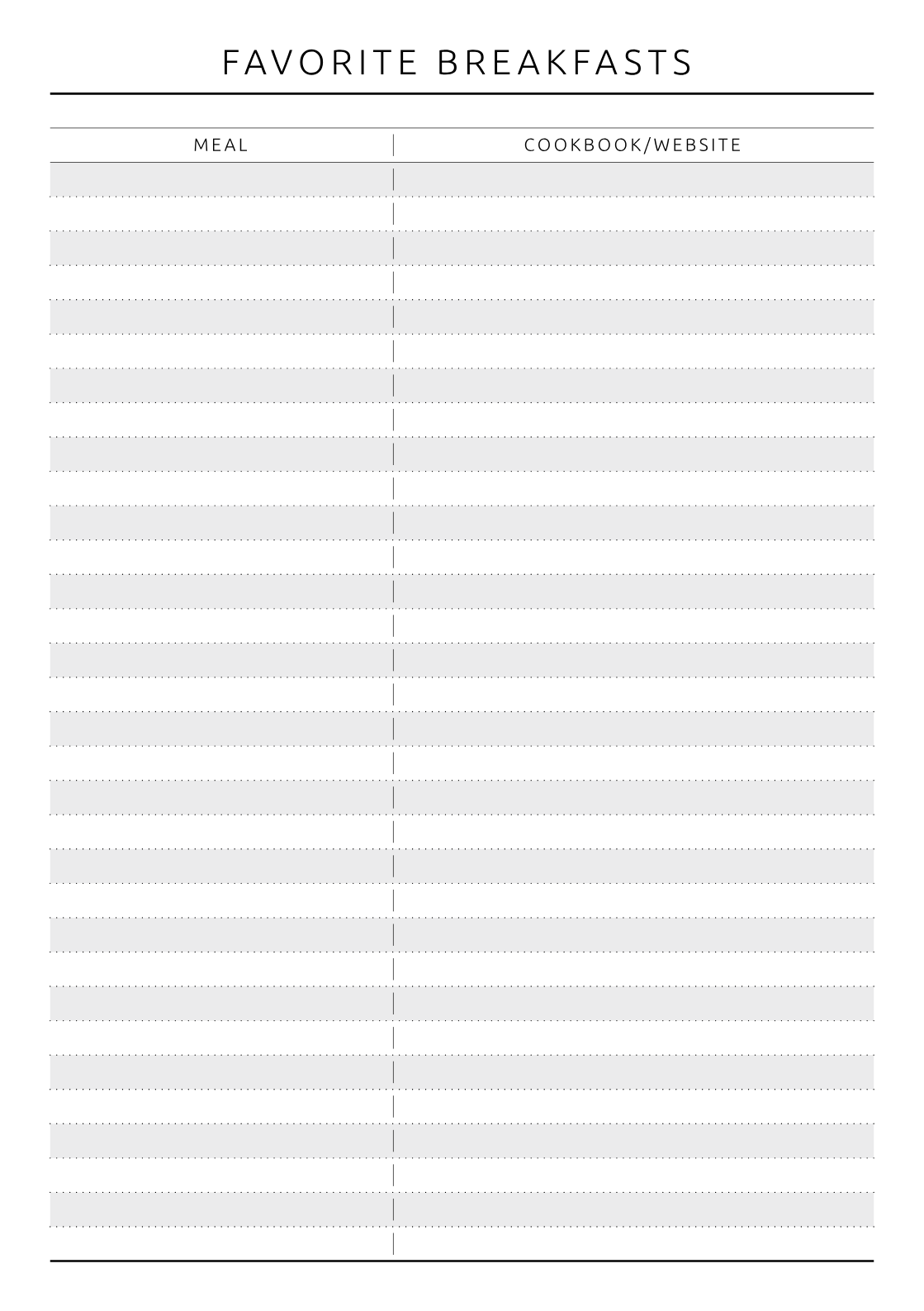 Download Printable Meal Planner - Original Style PDF