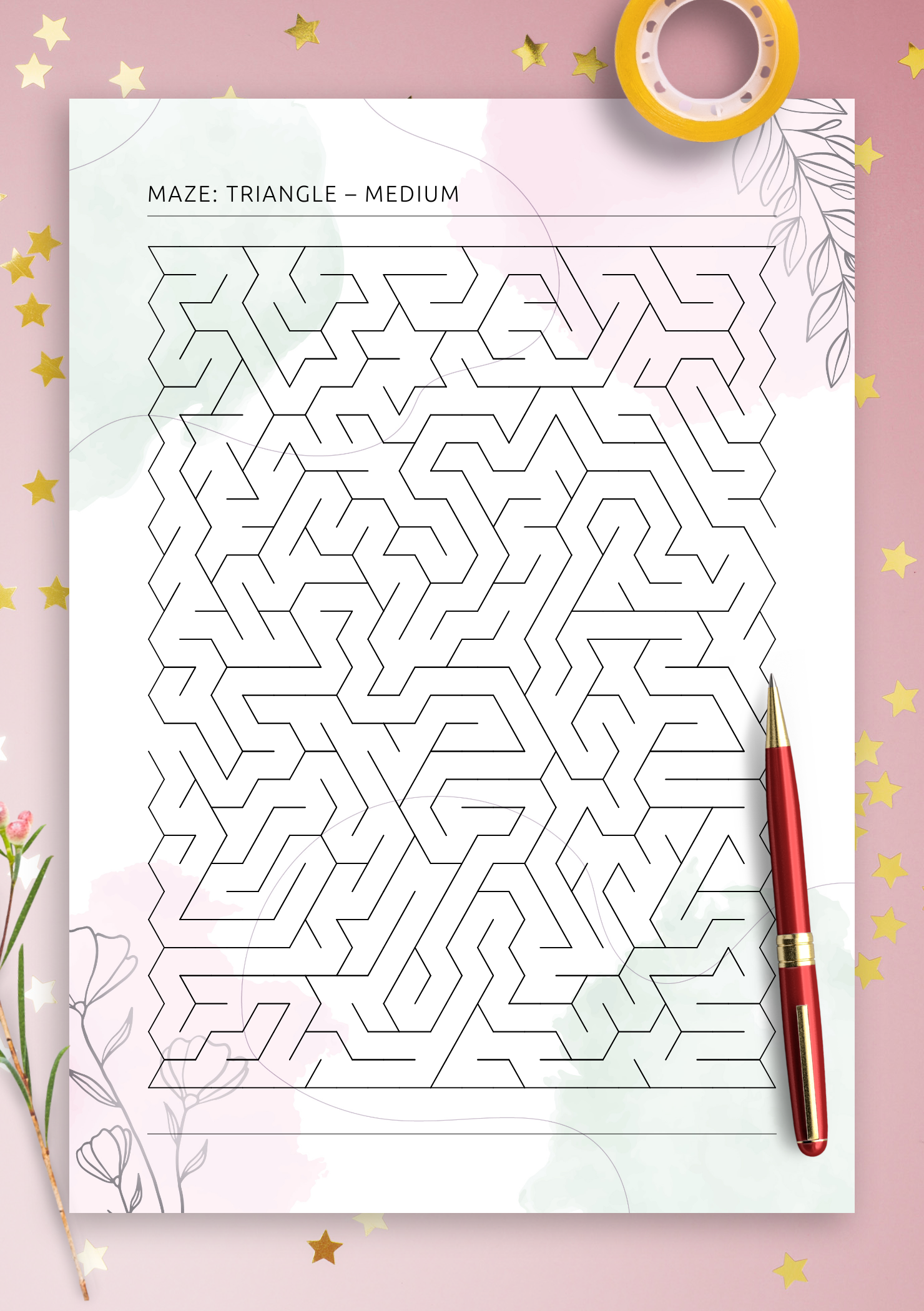 Download Printable Medium Triangle Maze PDF