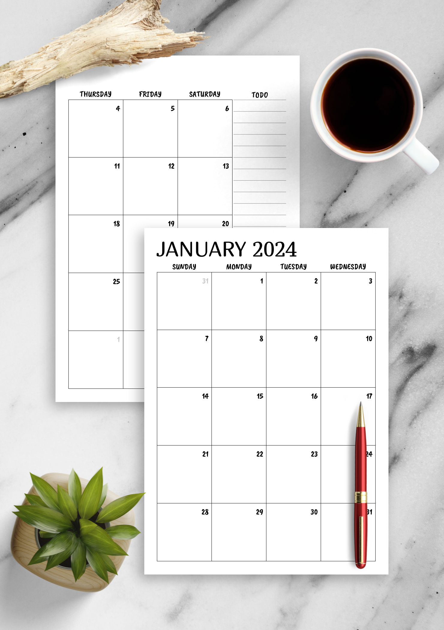 Minimal Calendar 2024 December 2024 Calendar