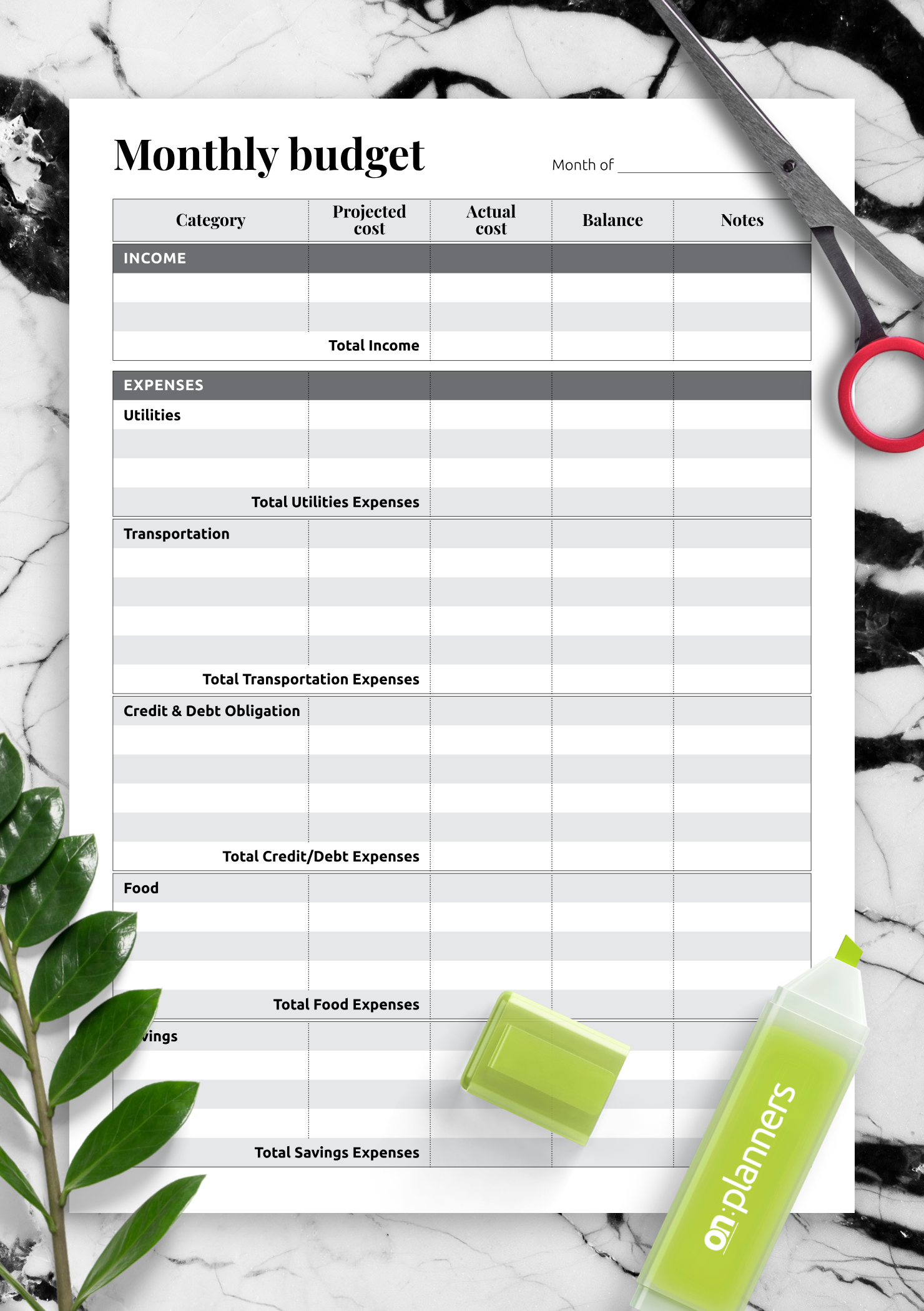 Download Printable Monthly Budget With Total Expense Sections PDF download-printable-monthly-budget-with-total-expense-sections-pdf