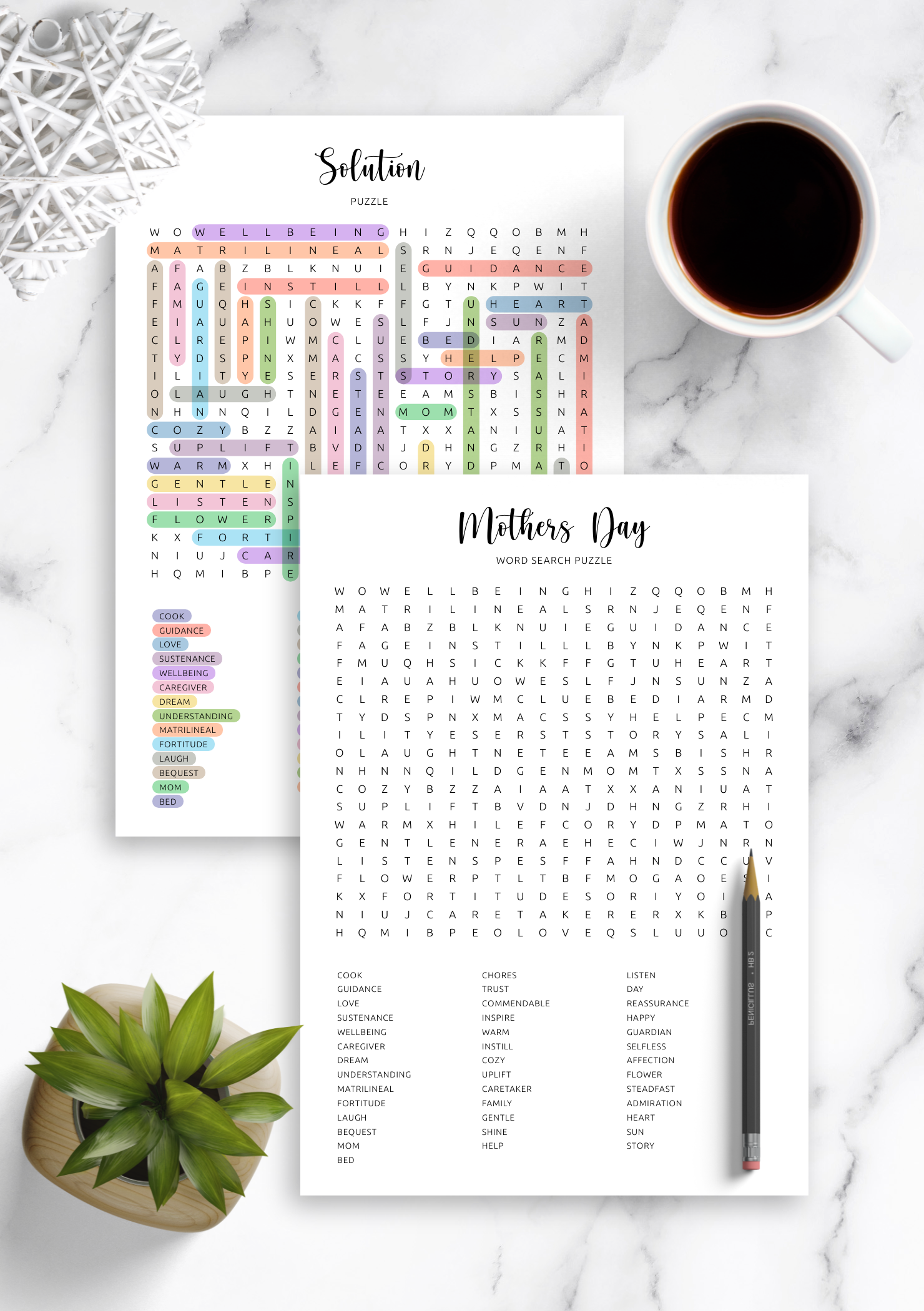 Download Mother's Day Word Search Printable in PDF