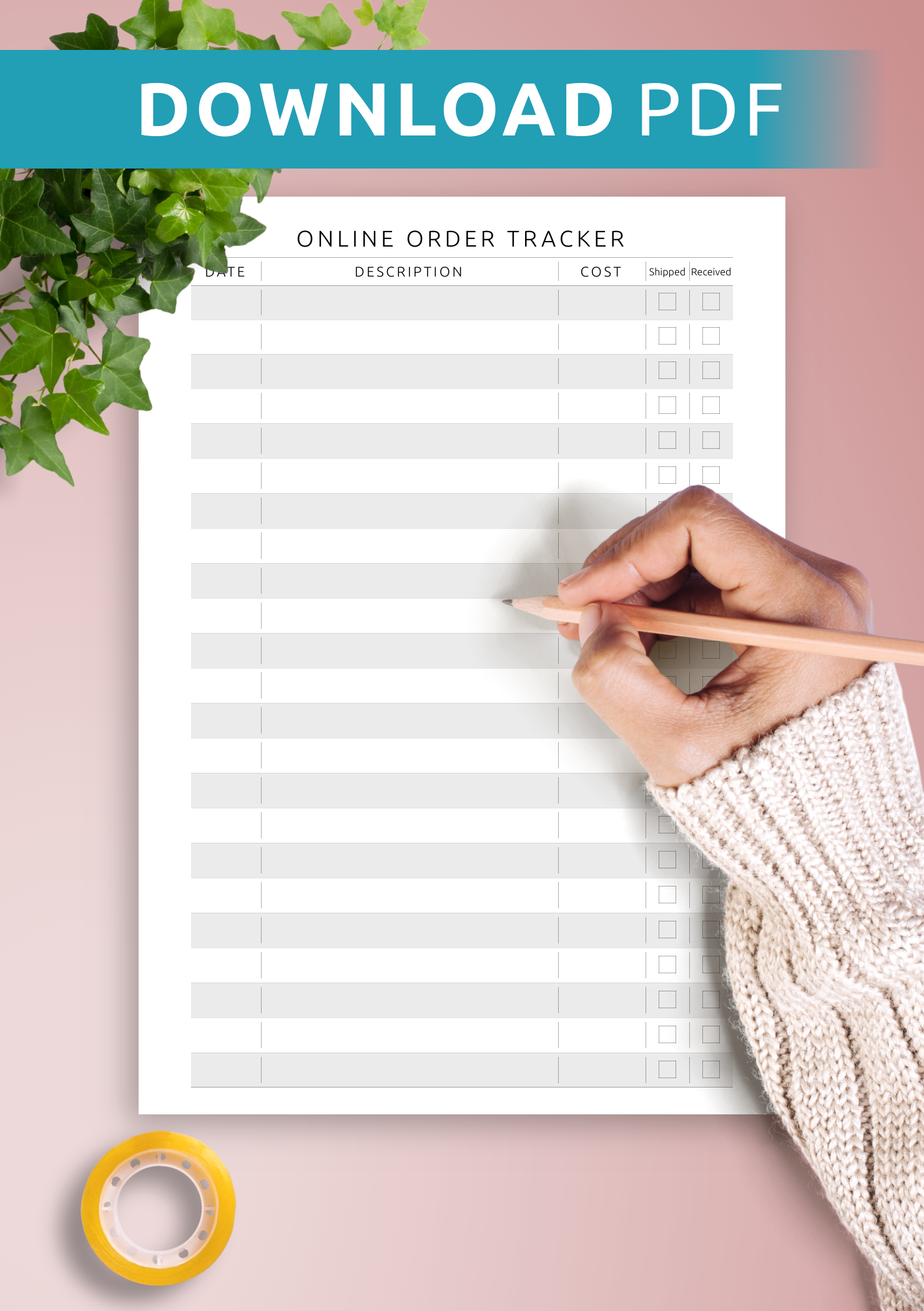 Order Tracker Template Free