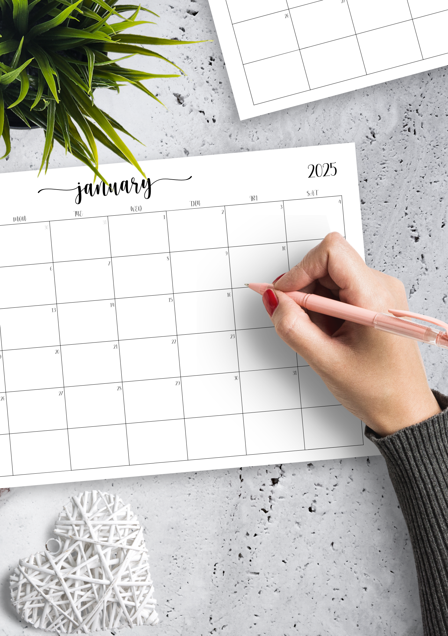 Download Printable Original Monthly Calendar PDF