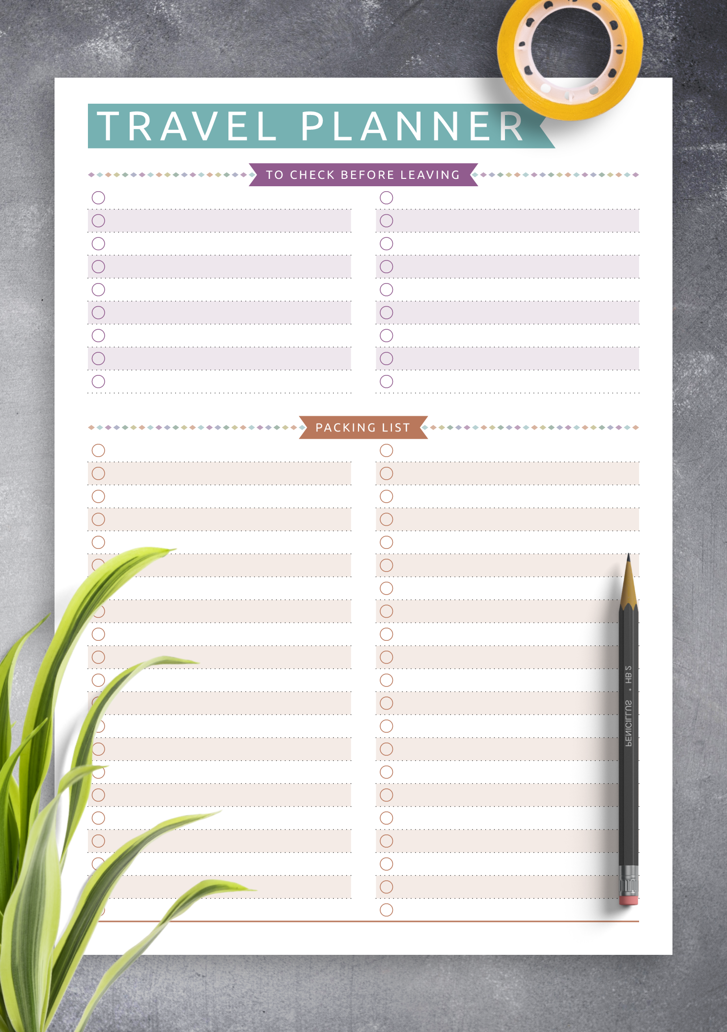 Download Printable Packing List - Casual Style PDF
