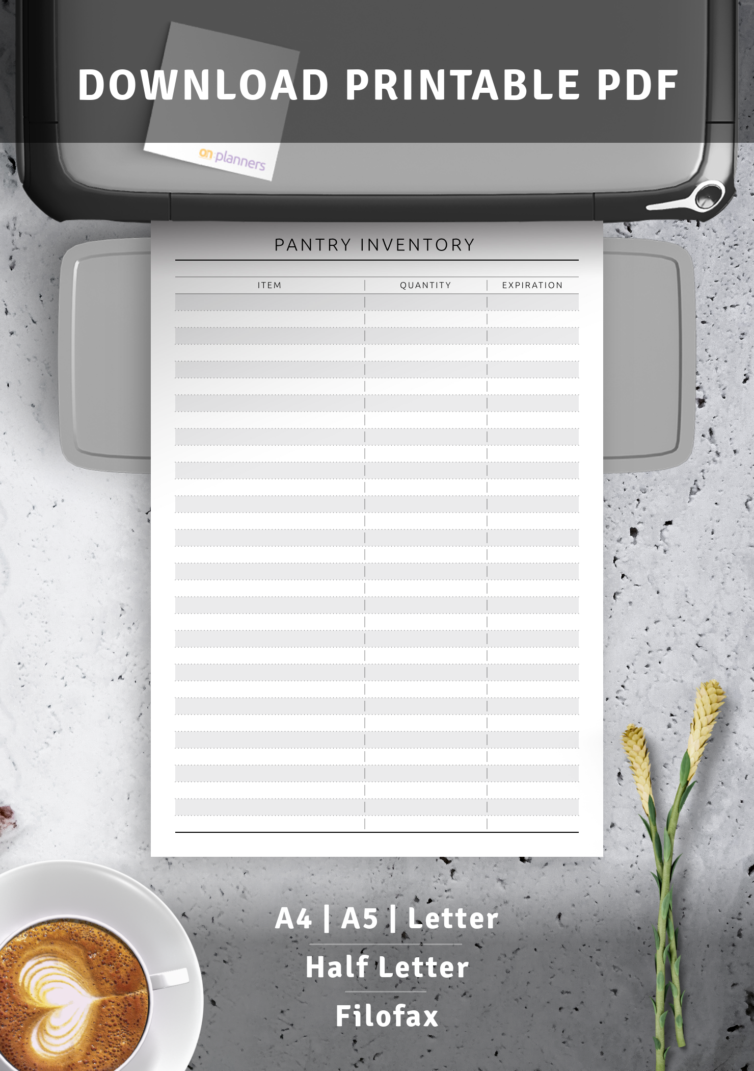 Pantry Inventory.pdf Download Printable Pantry Inventory - Original Style PDF