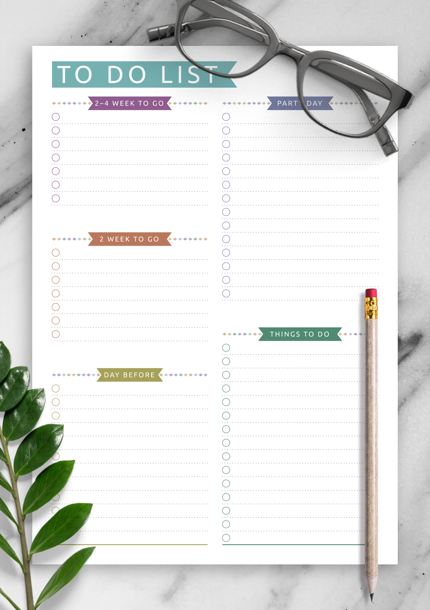 Download Printable Party To Do List Casual Style PDF