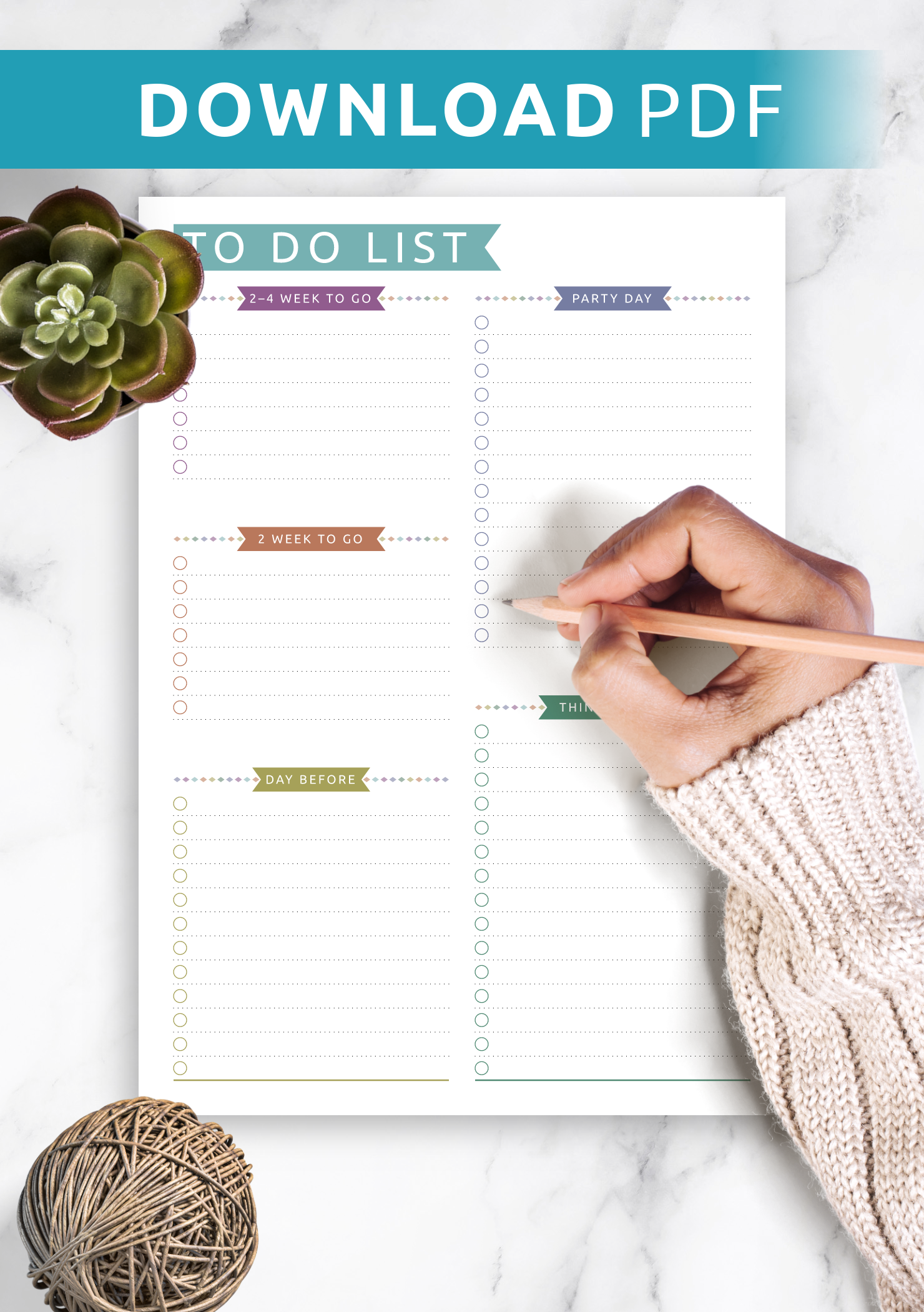 Download Printable Party To Do List - Casual Style PDF