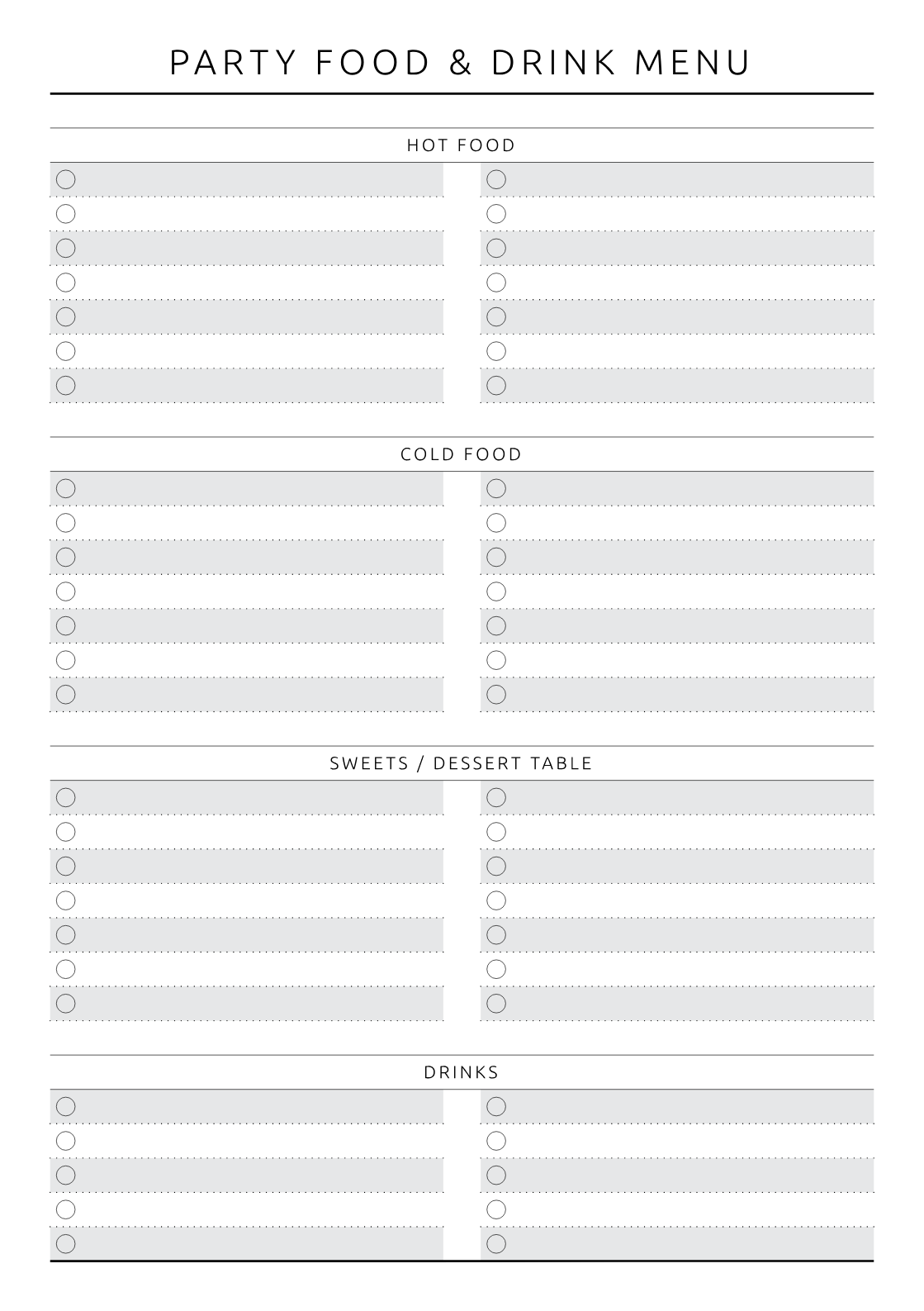 Download Printable Party Planner - Original Style PDF