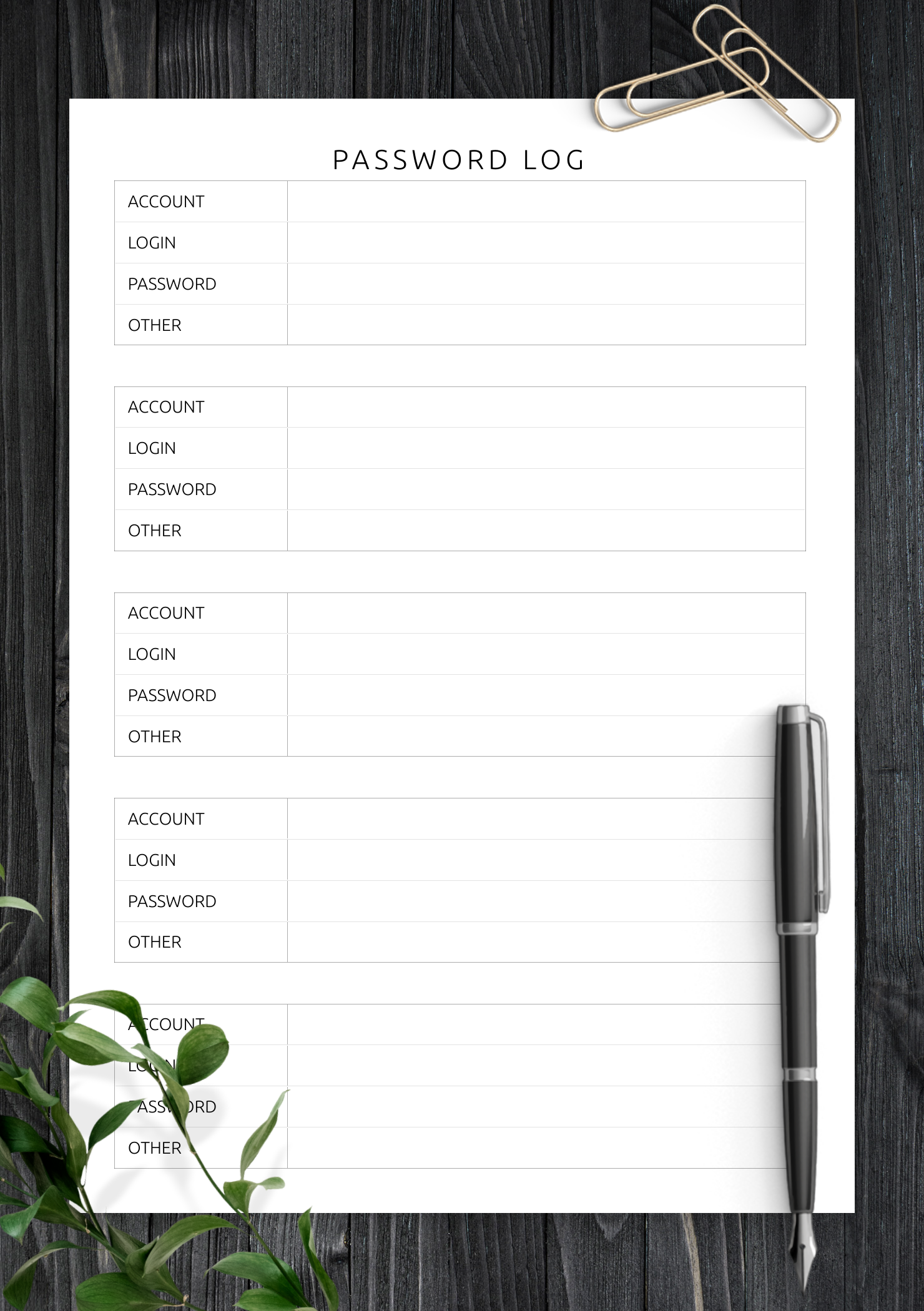 Log password. Log password