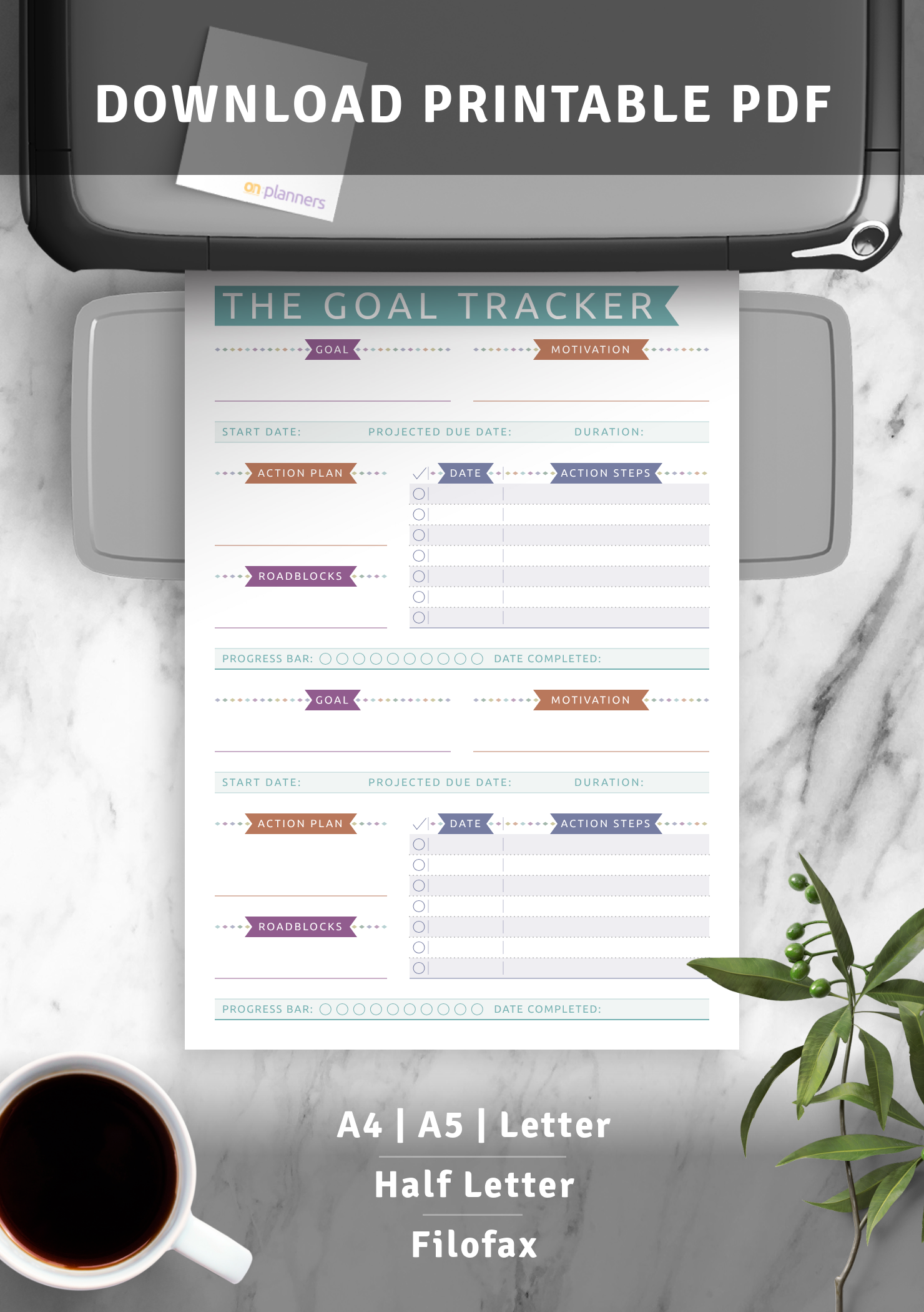 Download Printable Personal Goal Tracker - Casual Style Pdf