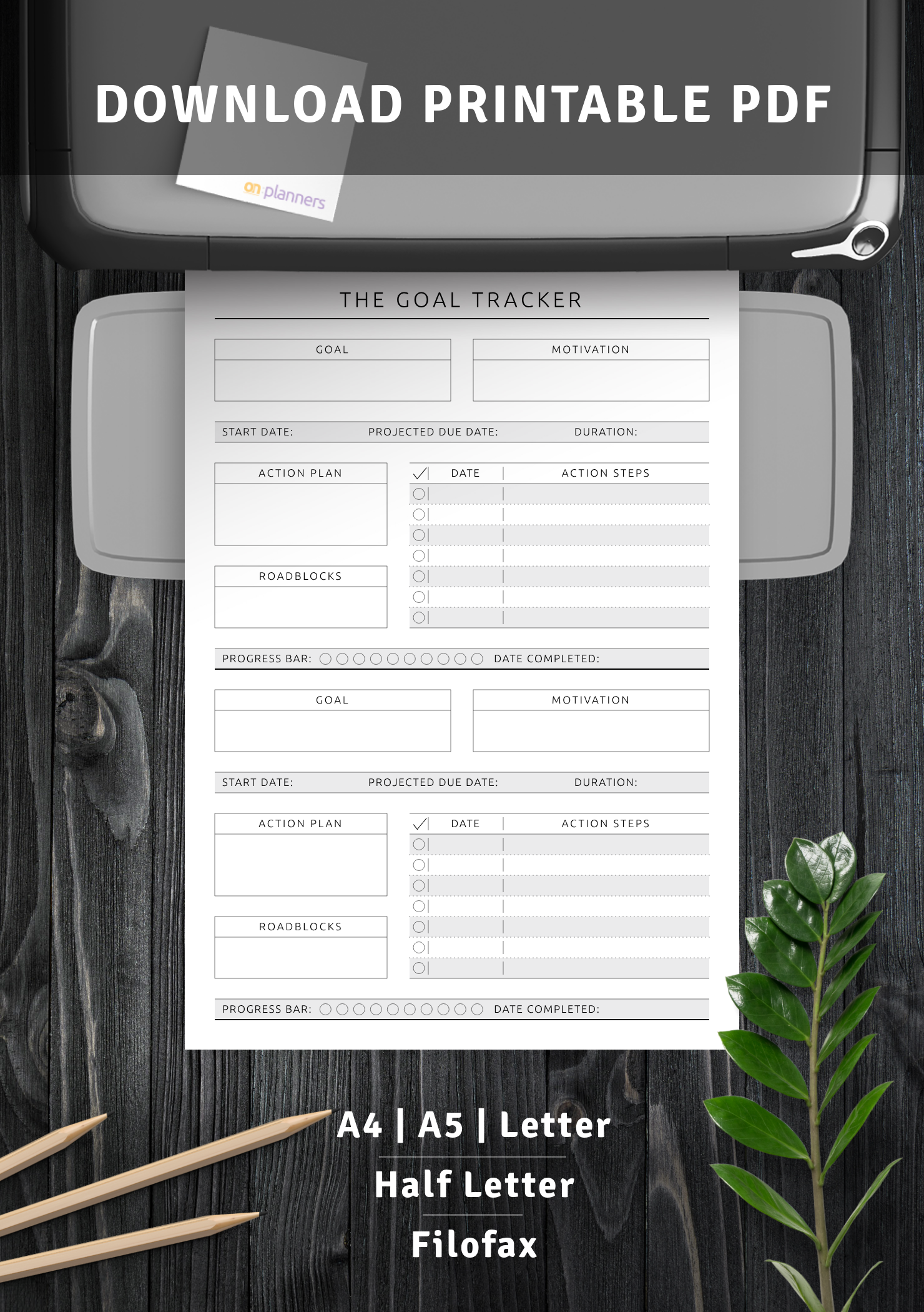 Download Printable Personal Goal Tracker - Original Style PDF