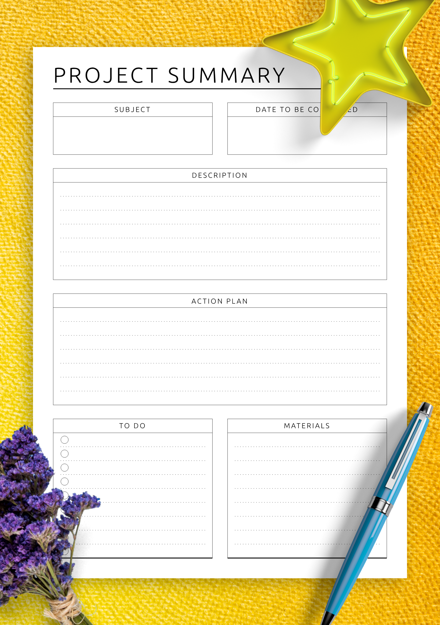 Project Planning Template – Structured & Customizable PDF Tool