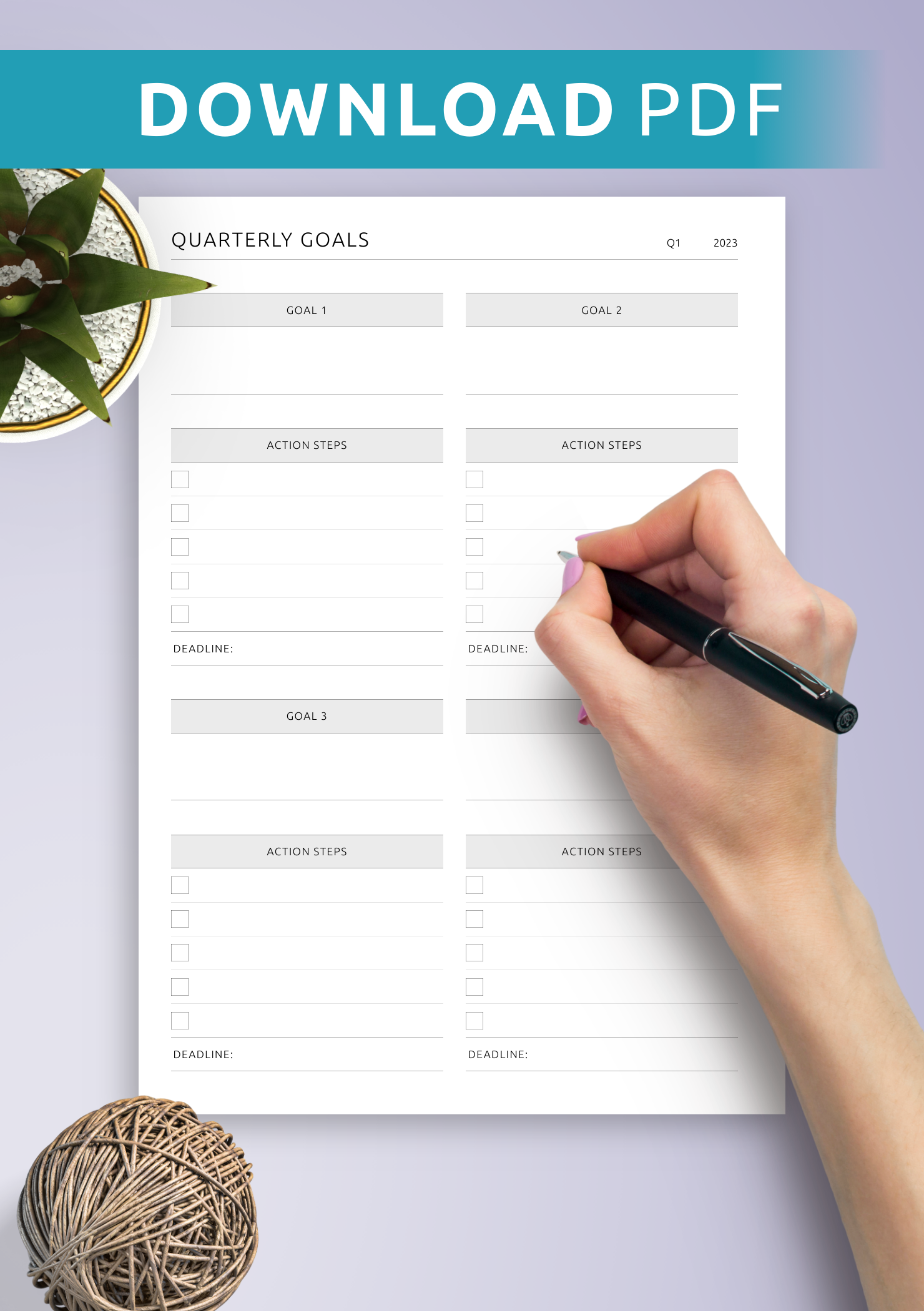 Download Printable Quarterly Goals PDF