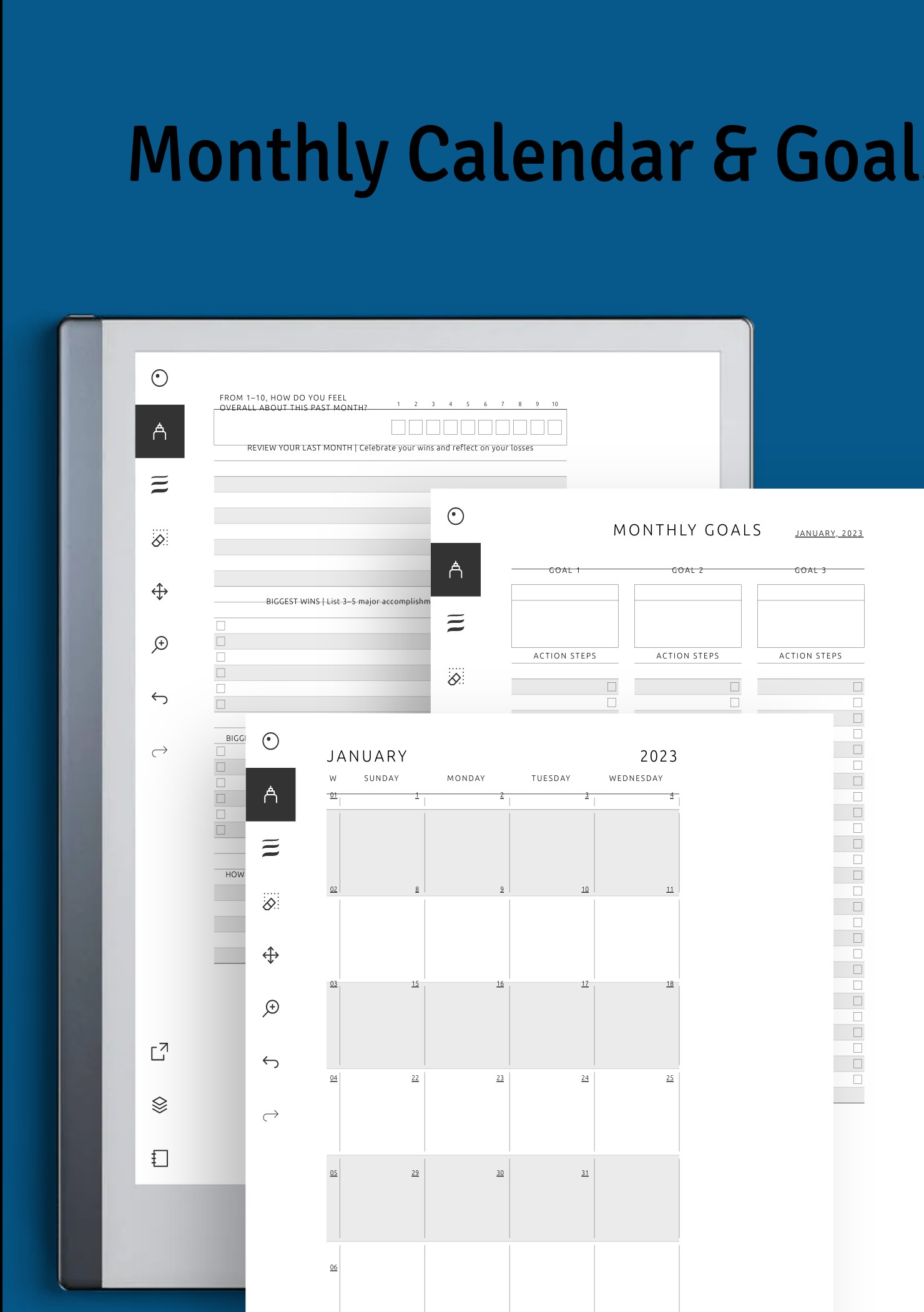 Download reMarkable Monthly Planner Template