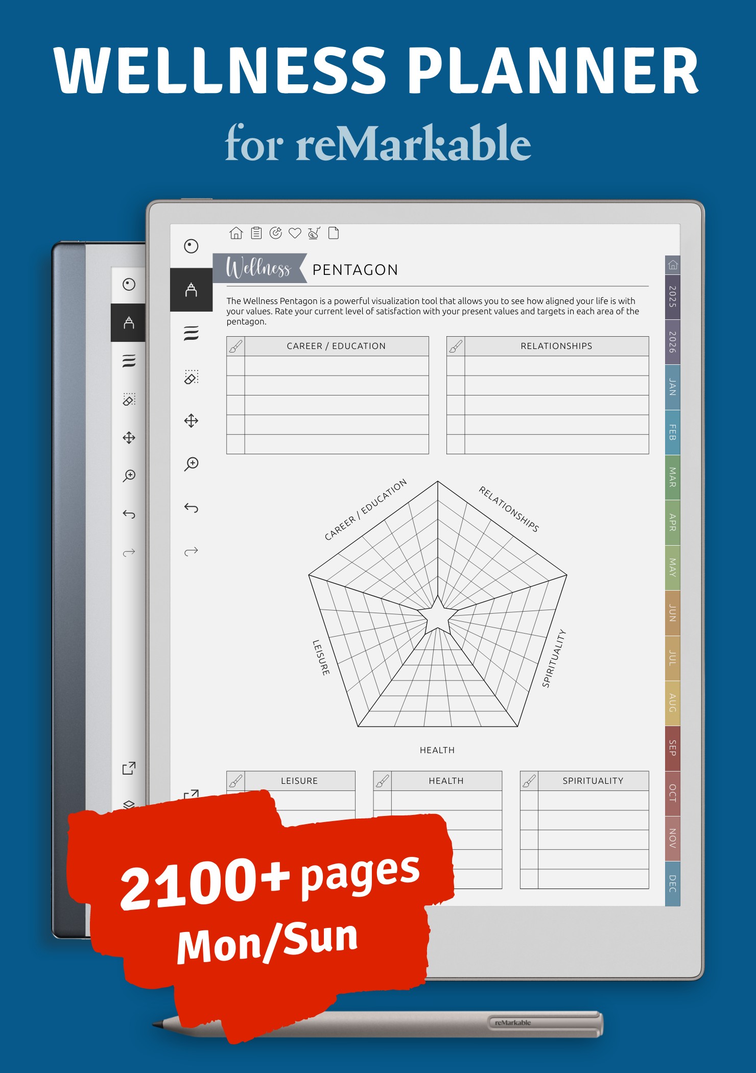 Download Wellness Planner PDF For ReMarkable
