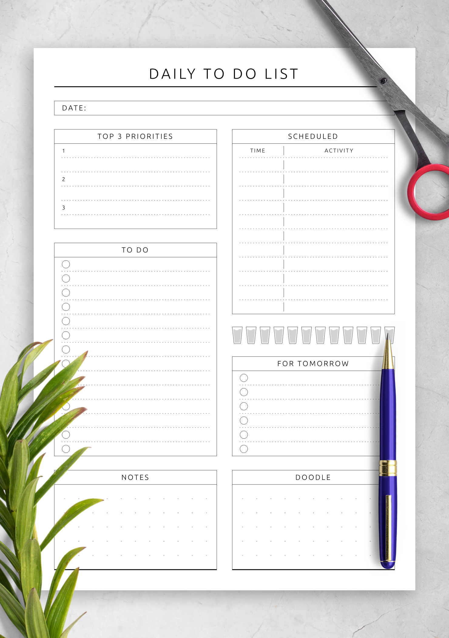 Download Printable Scheduled Daily To Do List Original Style PDF