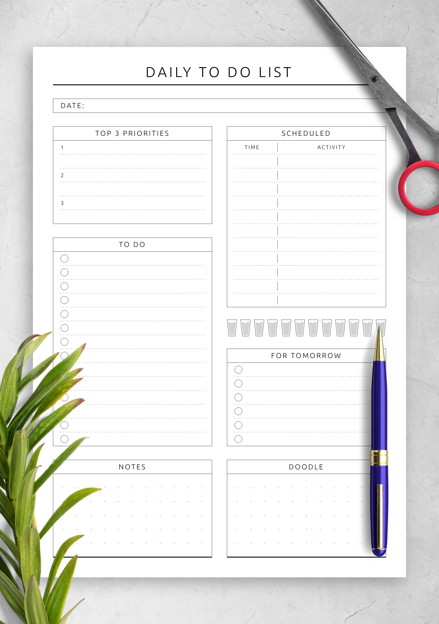 Download Printable Scheduled Daily To Do List - Original Style PDF