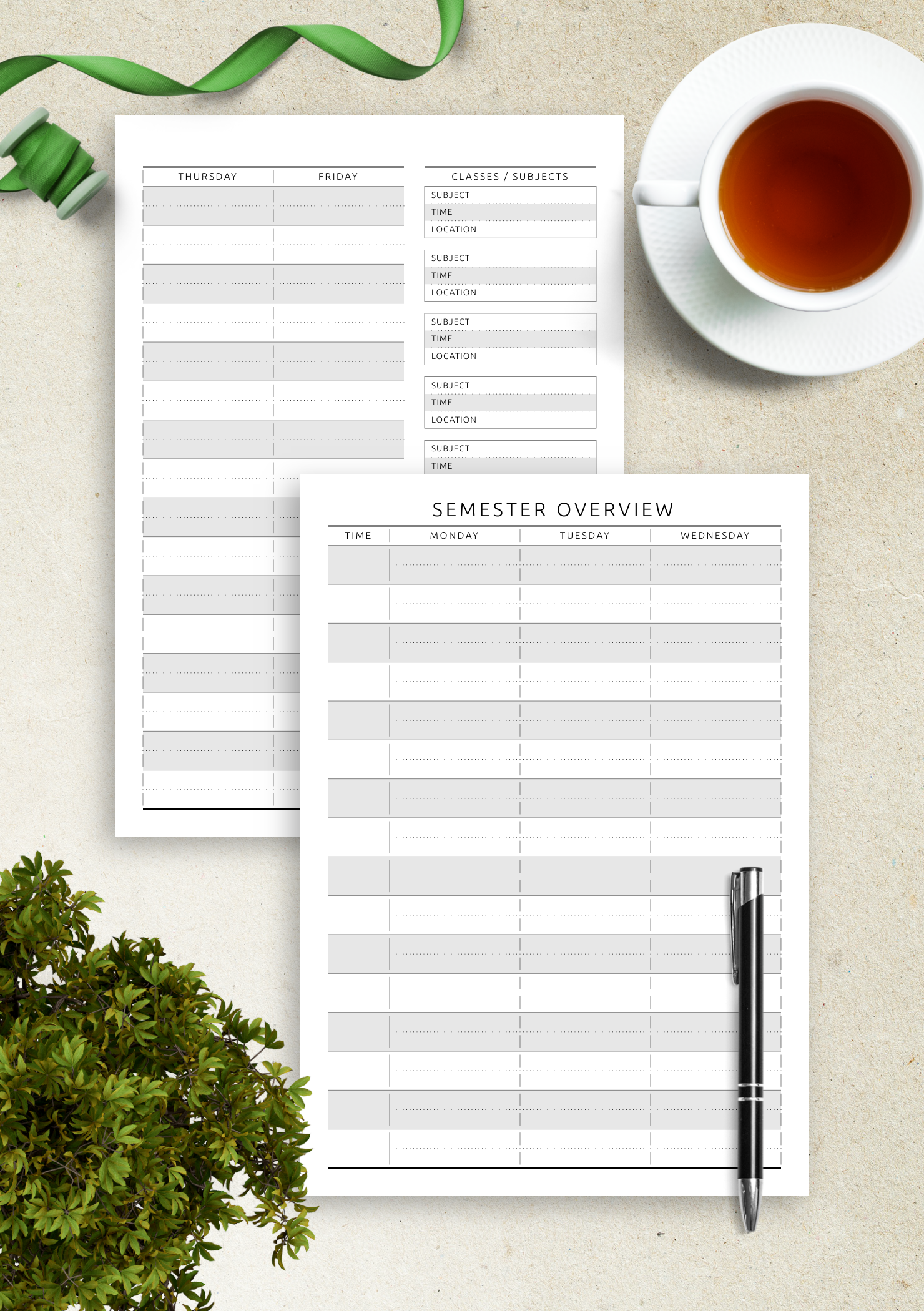 Semester Overview.pdf Download Printable Semester Overview Template PDF