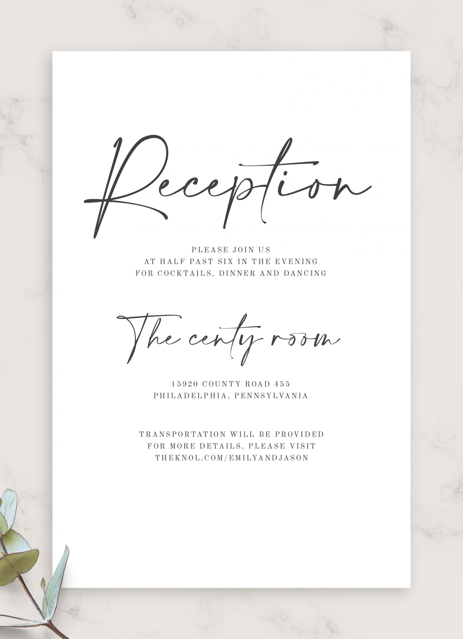 Download Printable Simple Minimalist Wedding Invitation Suite Pdf 8778