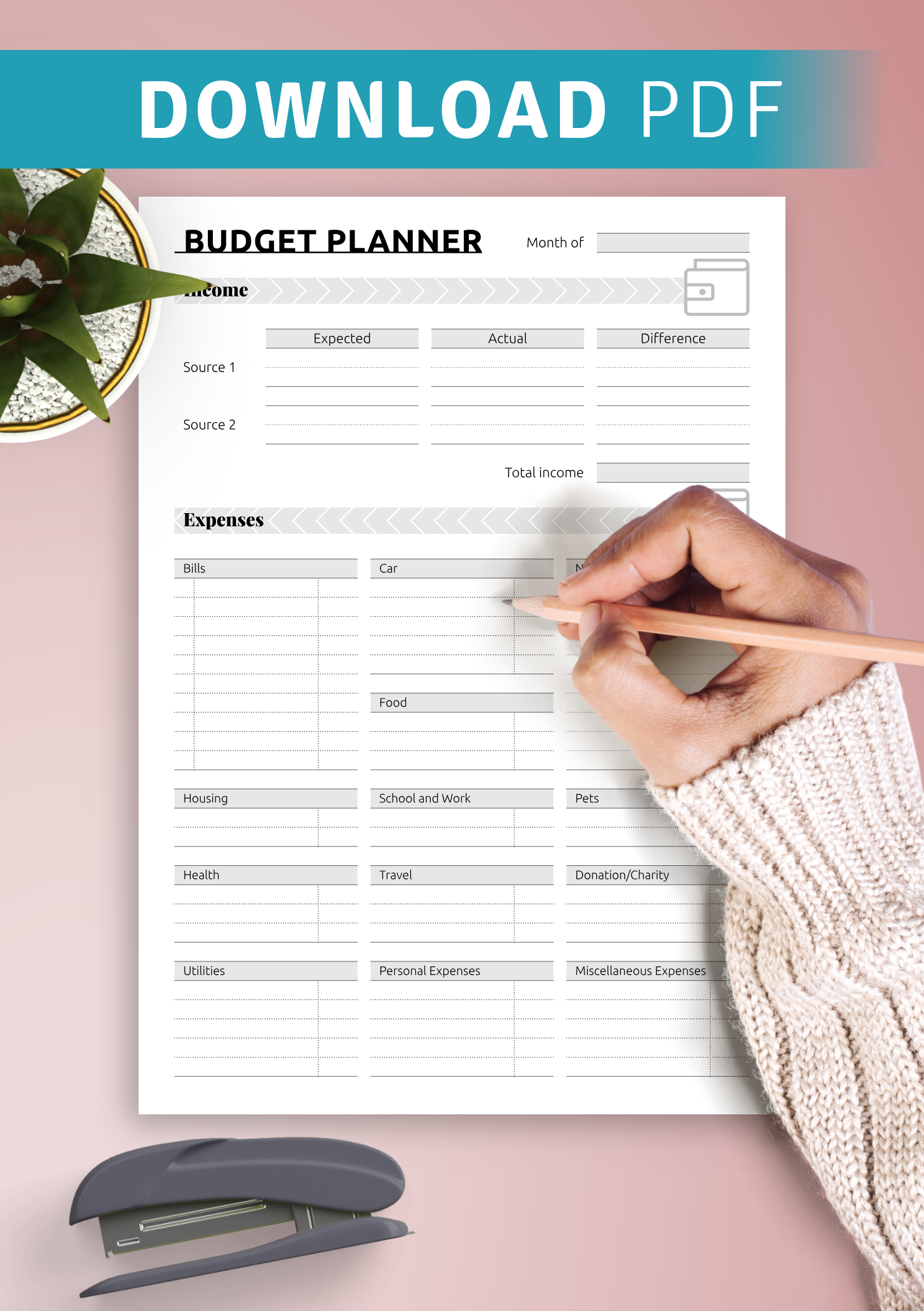 household budget spreadsheet free