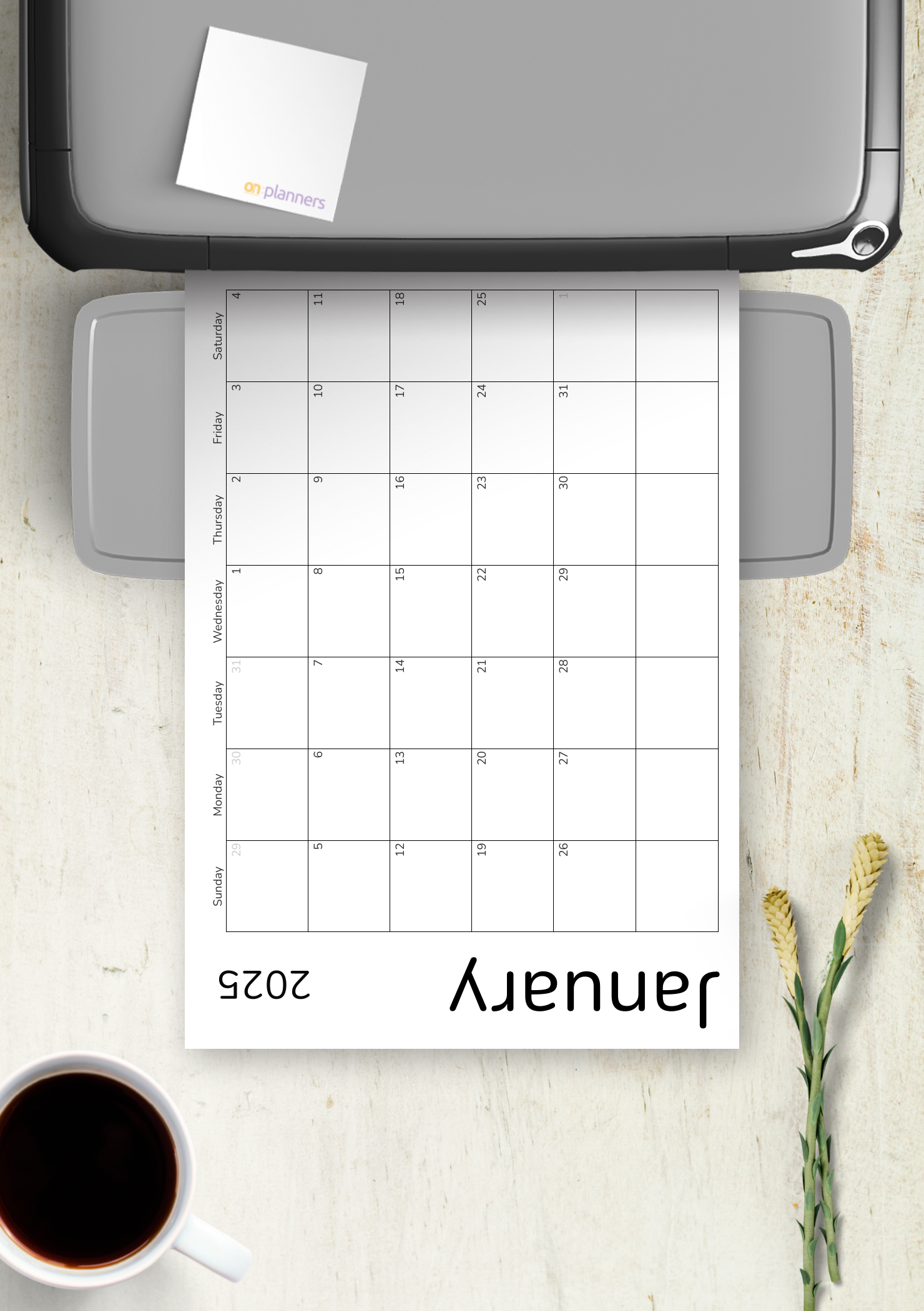 Download Printable Simple Monthly Calendar Grid PDF