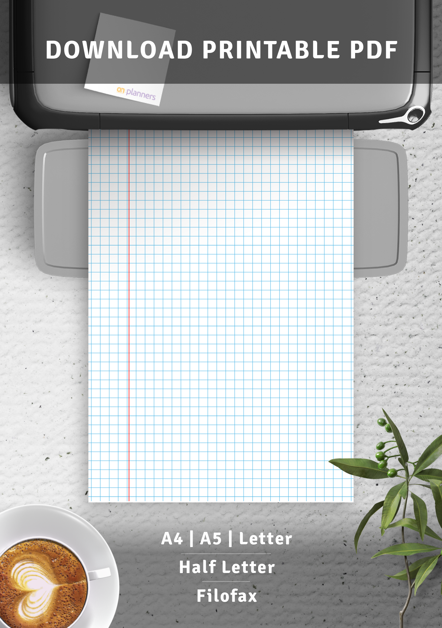 Download Printable Squared College Ruled blue with margin PDF