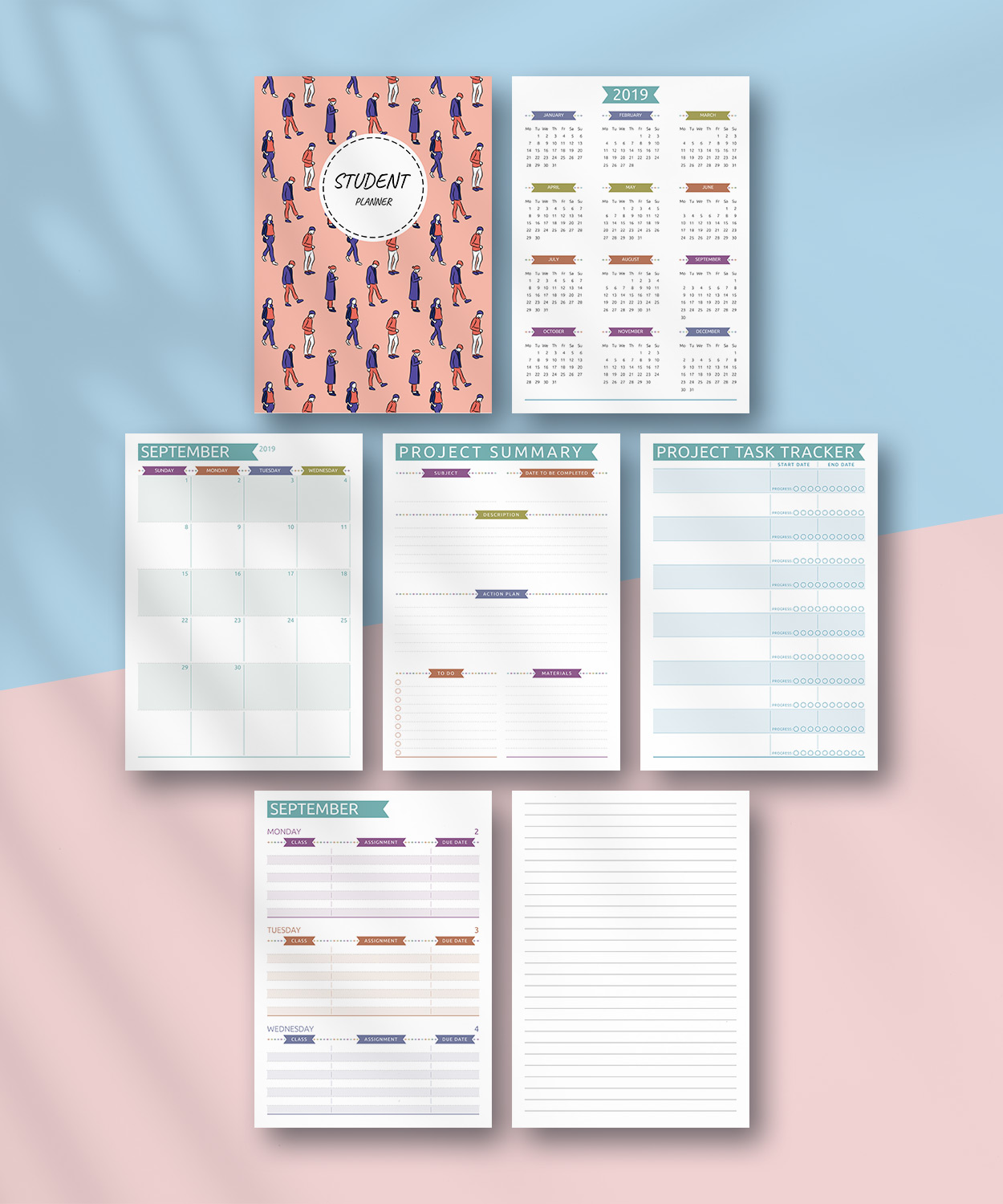Download Printable Student Planner Casual Style PDF