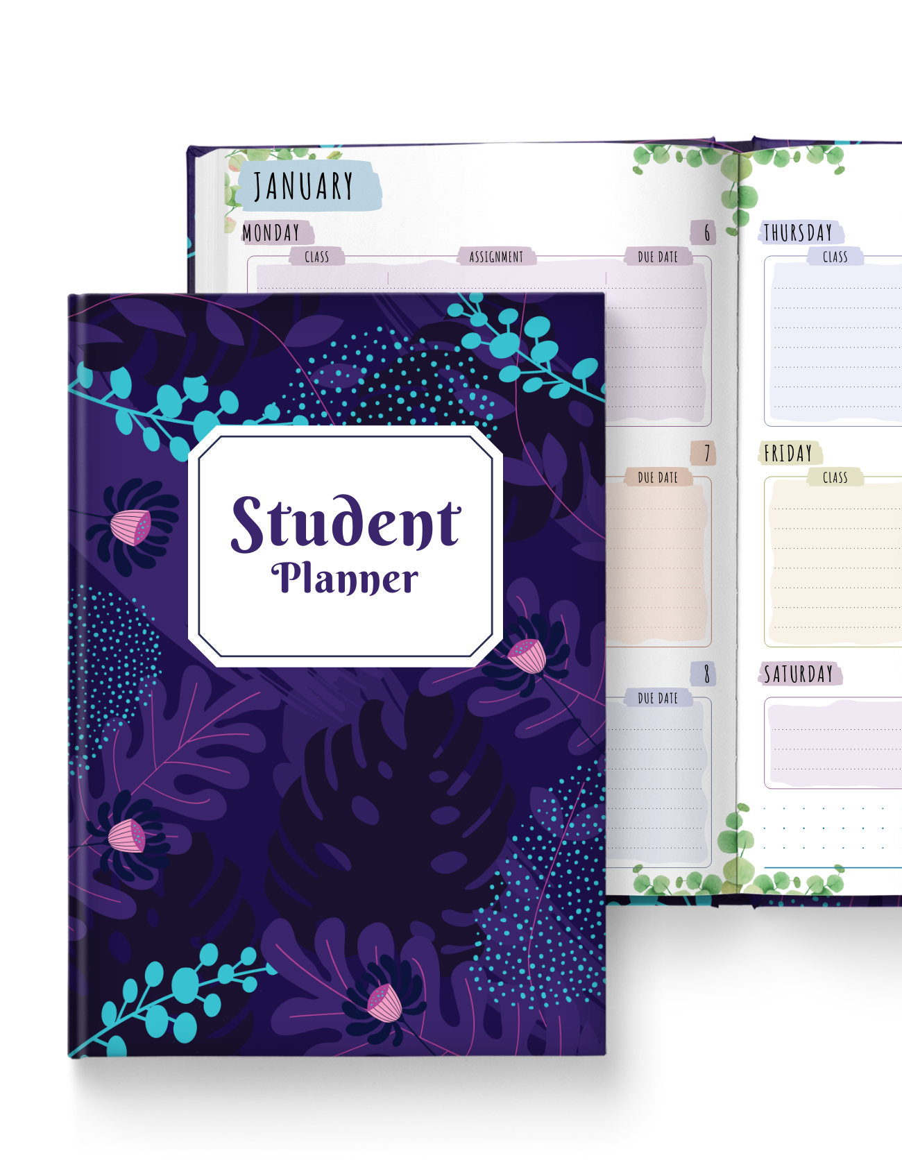 download-printable-student-planner-hardcover-floral-style-pdf