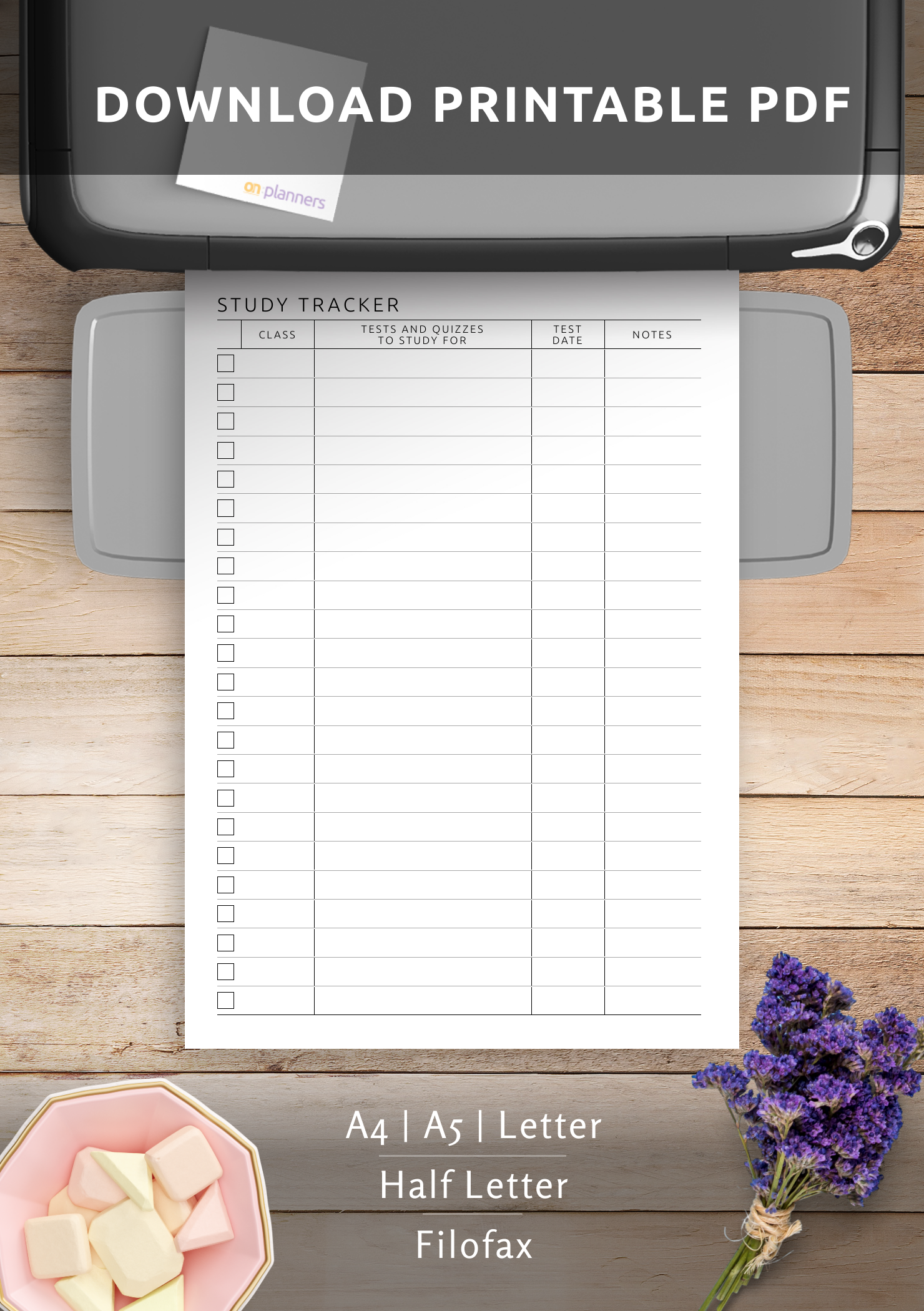 Download Printable Study and Homework Tracker Template PDF