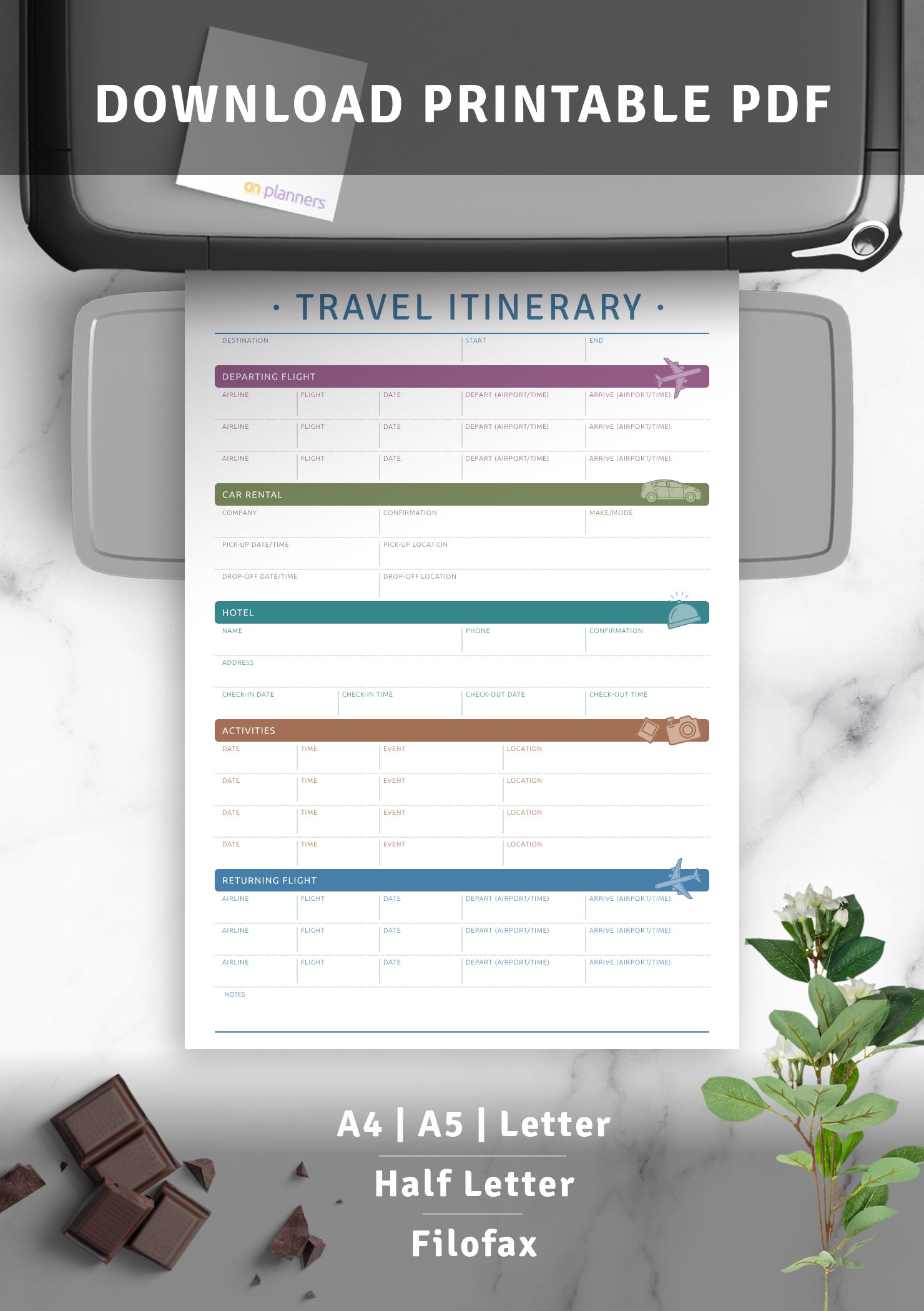 travel itinerary a