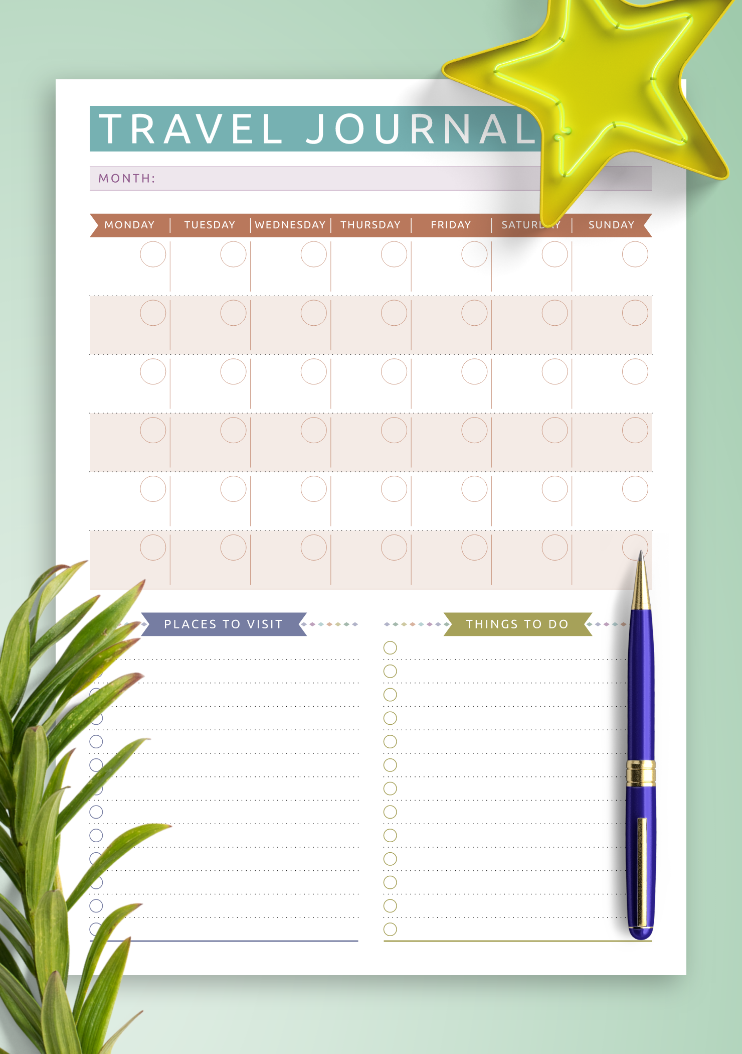 vacation journal template