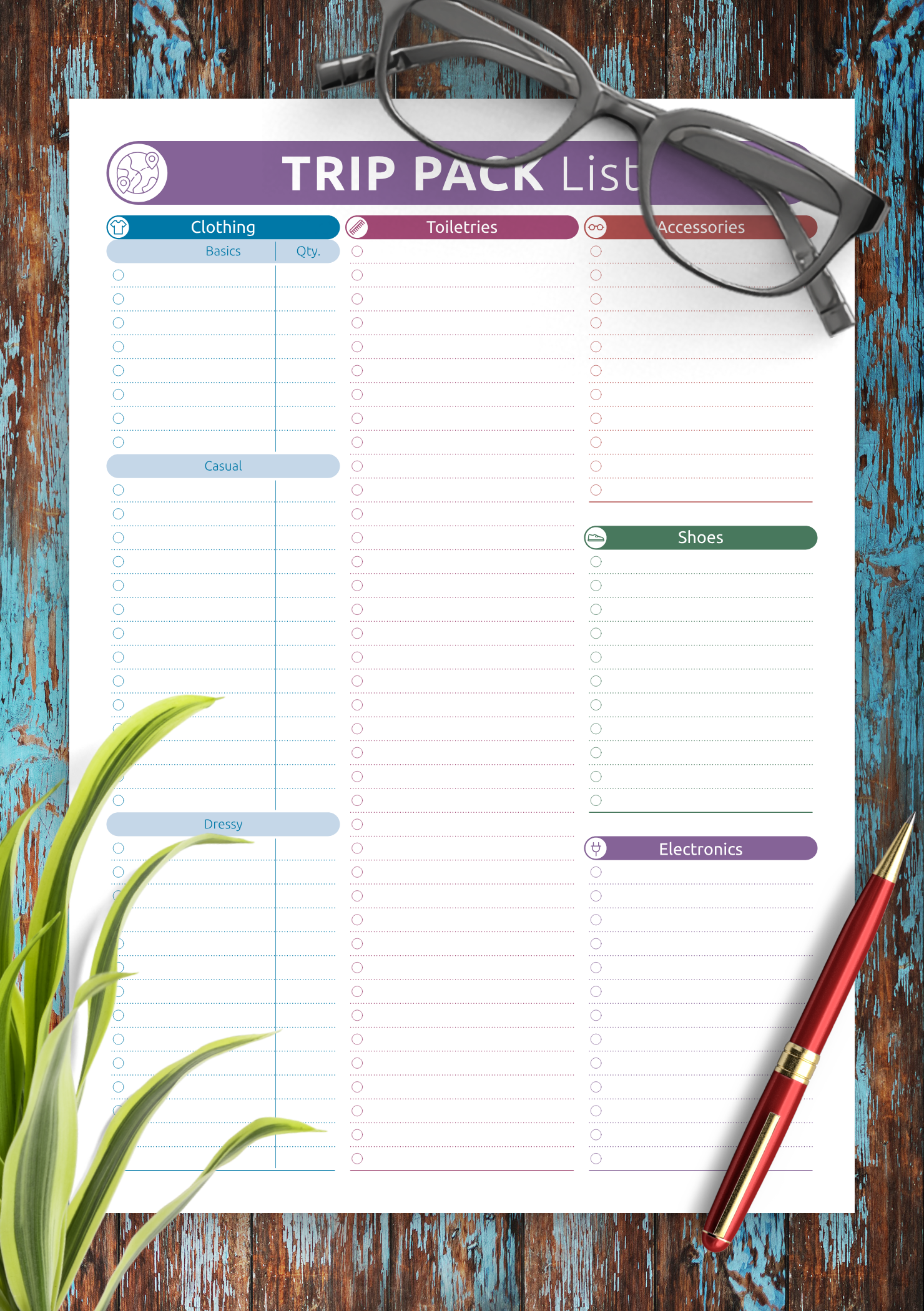 Download Printable Trip Pack List PDF