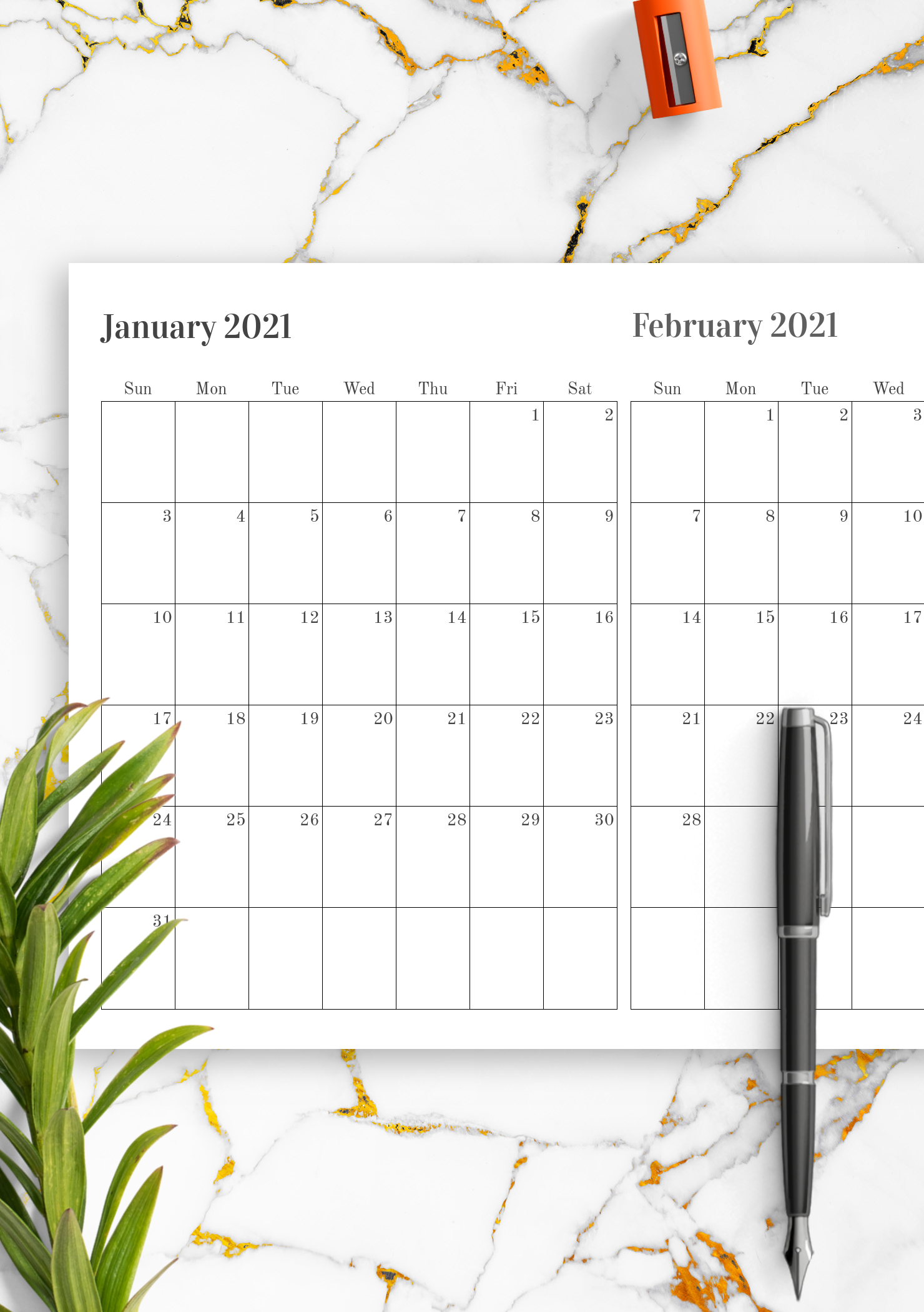 download-printable-two-months-on-one-page-calendar-pdf