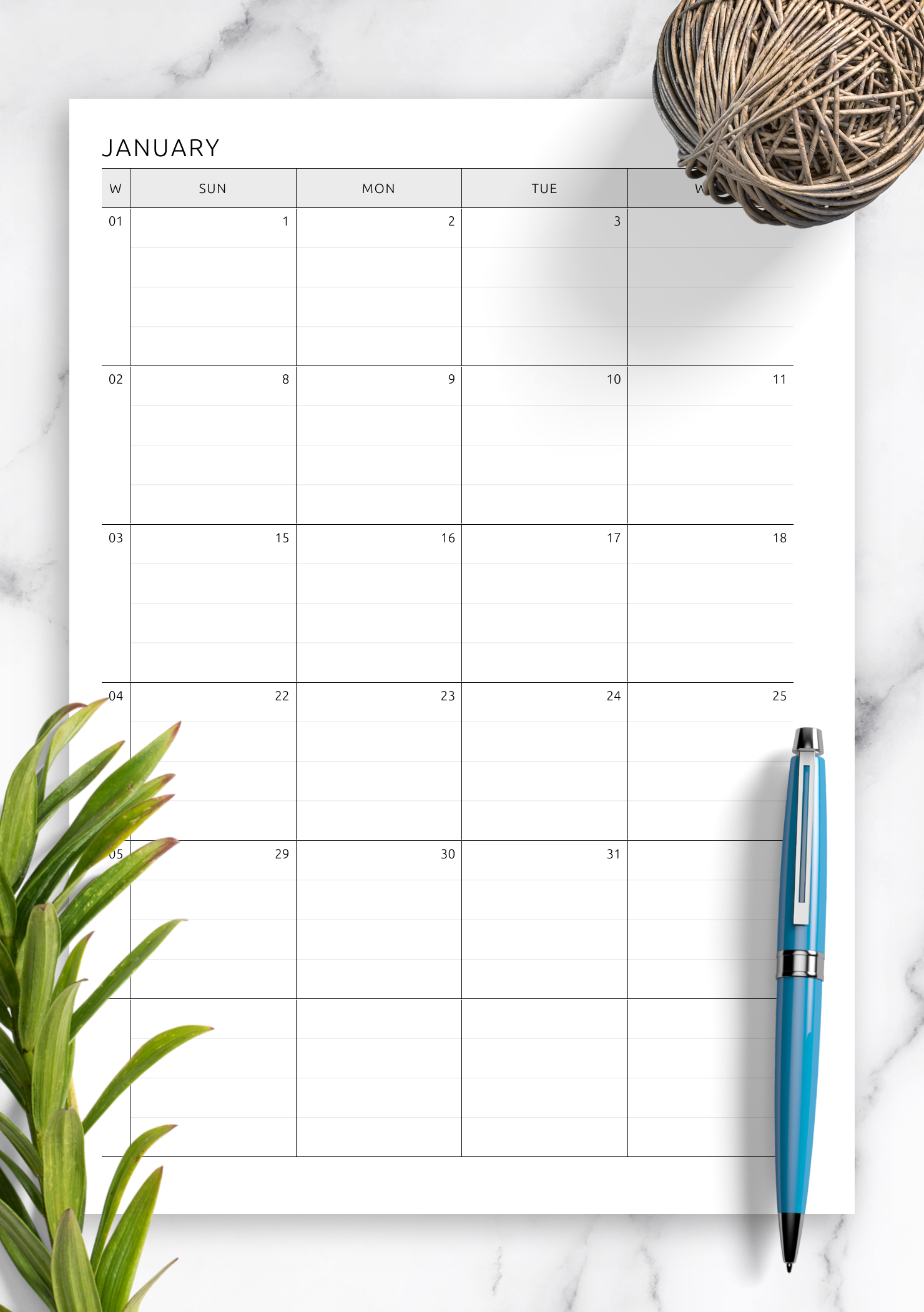 Printable Double Calendar