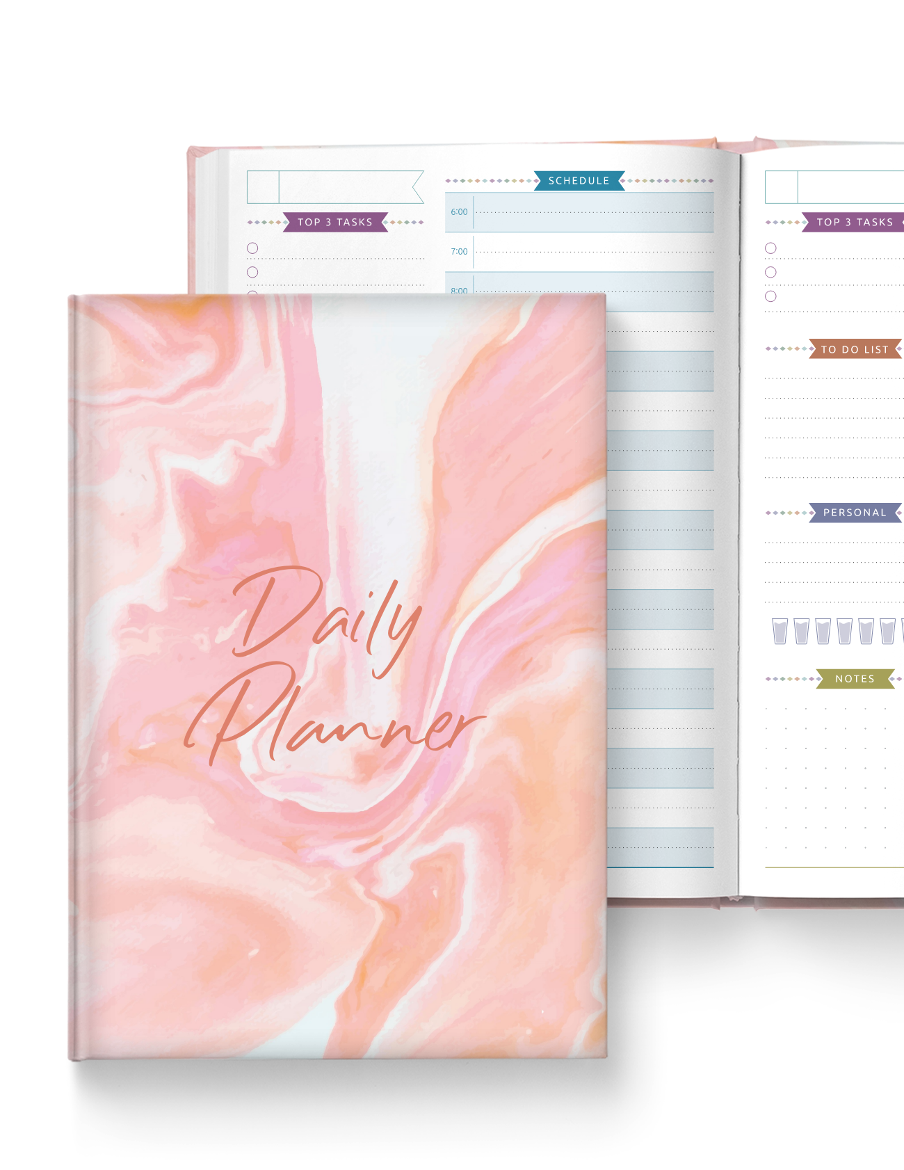 Download Printable Undated Daily Planner Hardcover - Casual Style PDF