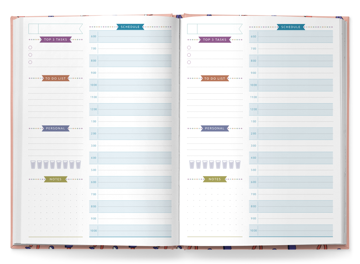 Download Printable Undated Daily Planner Hardcover Casual Style PDF