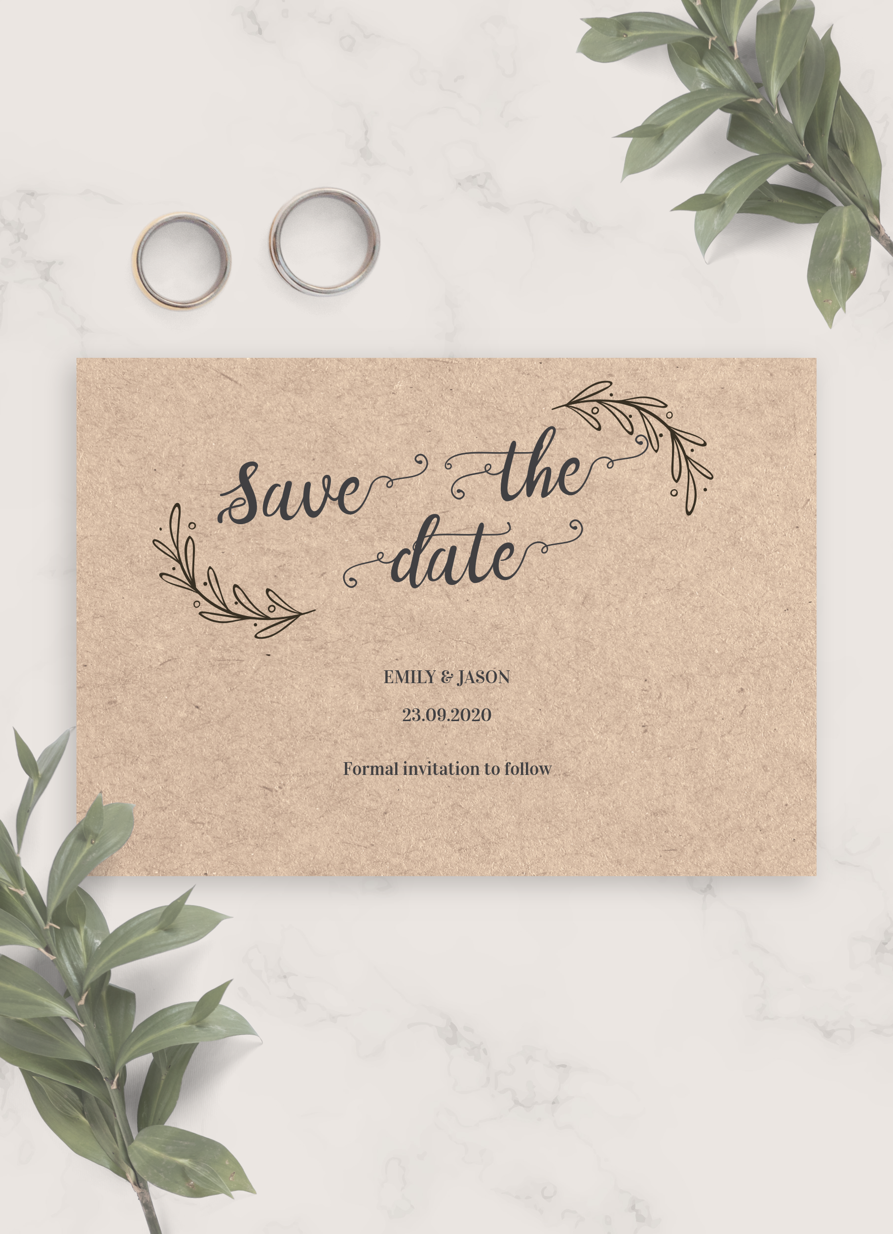 Download Printable Vintage Rustic Wedding Save The Date Card PDF