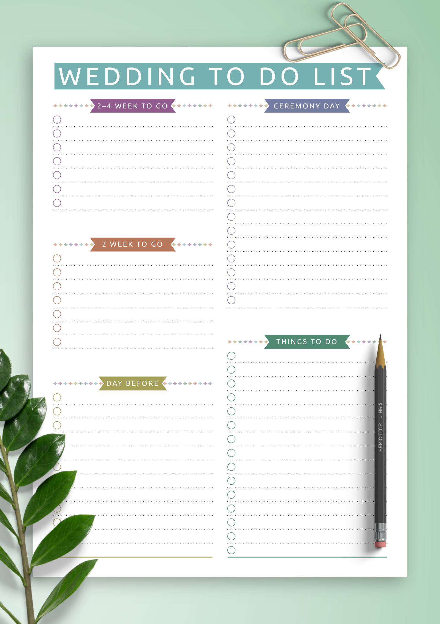 Wedding To Do List Template Free Download