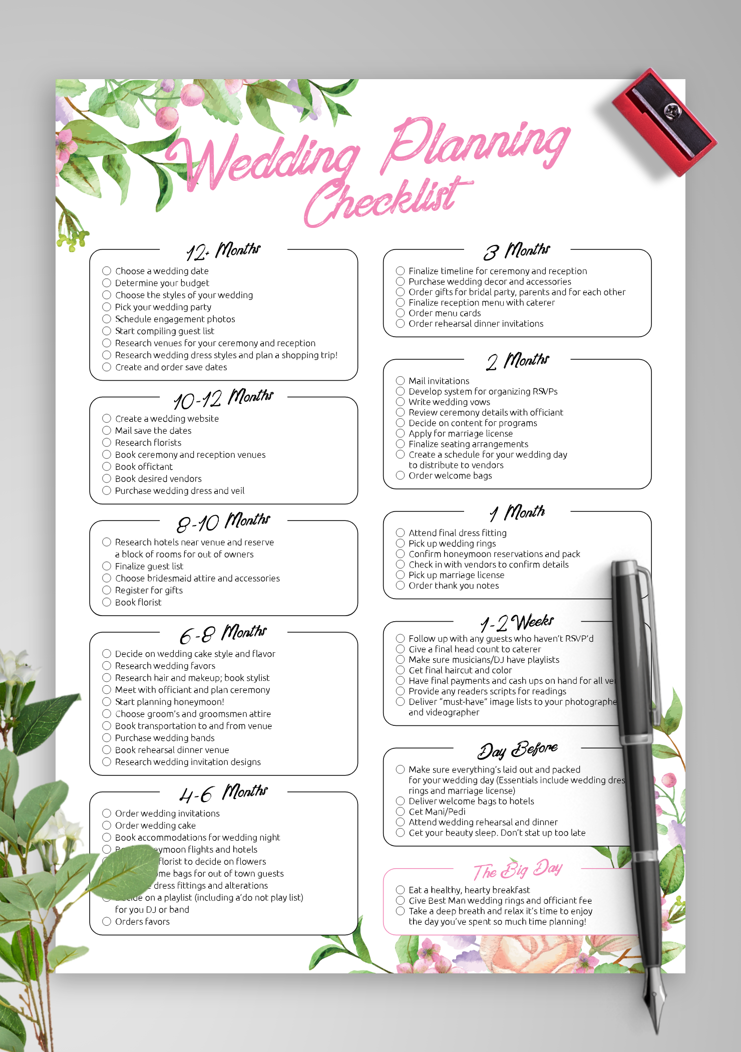 Download Printable Wedding Planning Checklist - Eco Style PDF