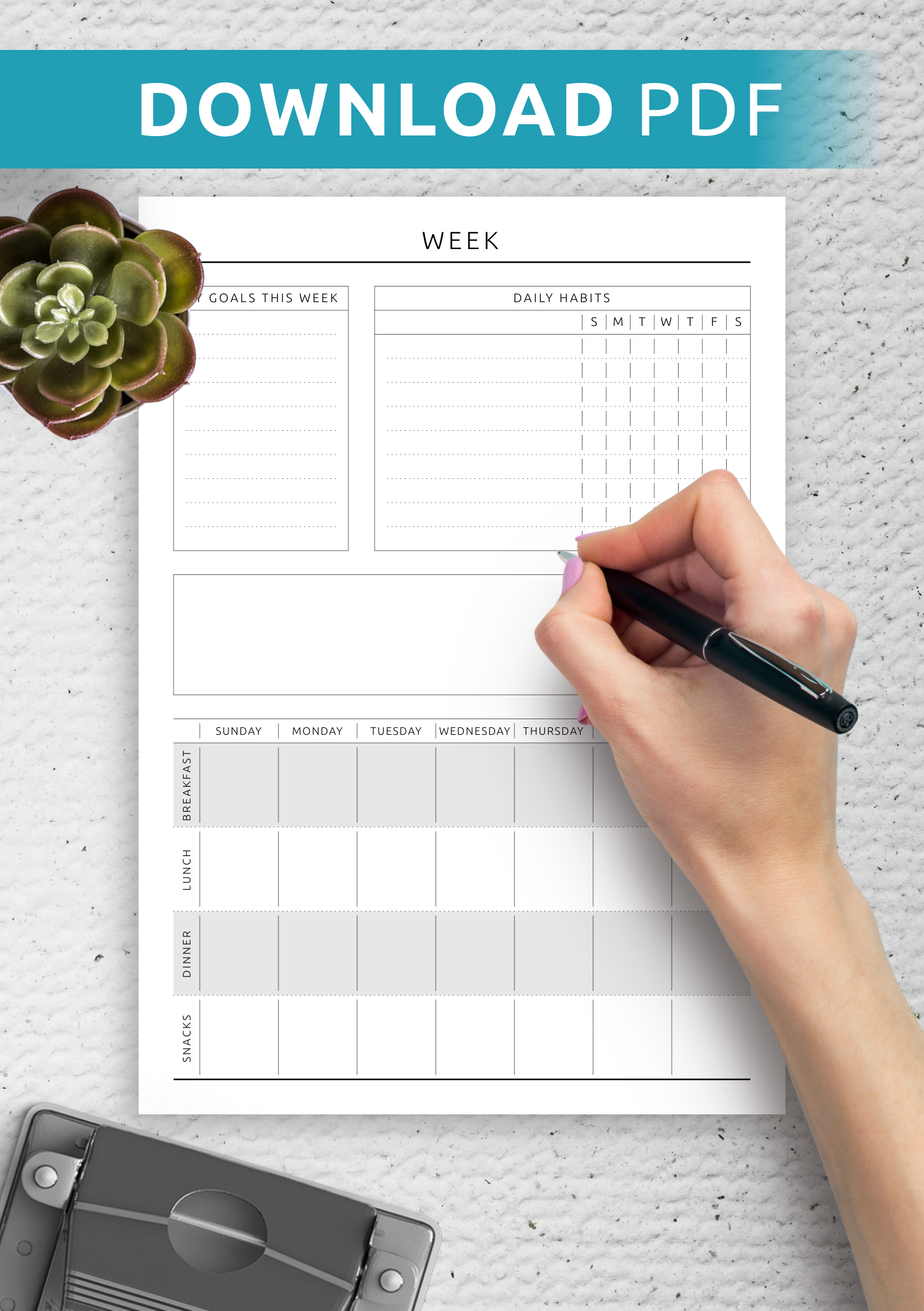 Weekly Fitness & Meal Plan Template – Track Health & Goals