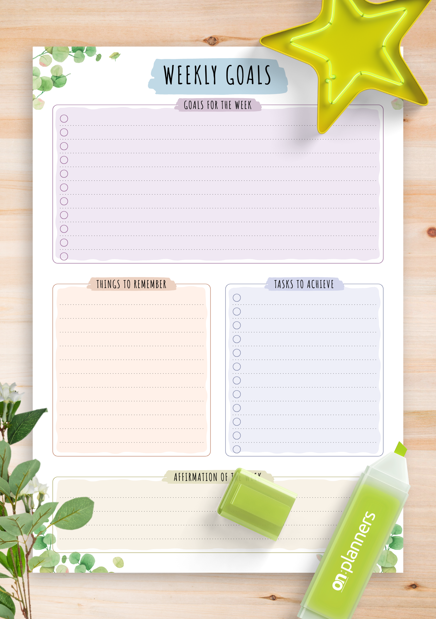 weekly-goal-template