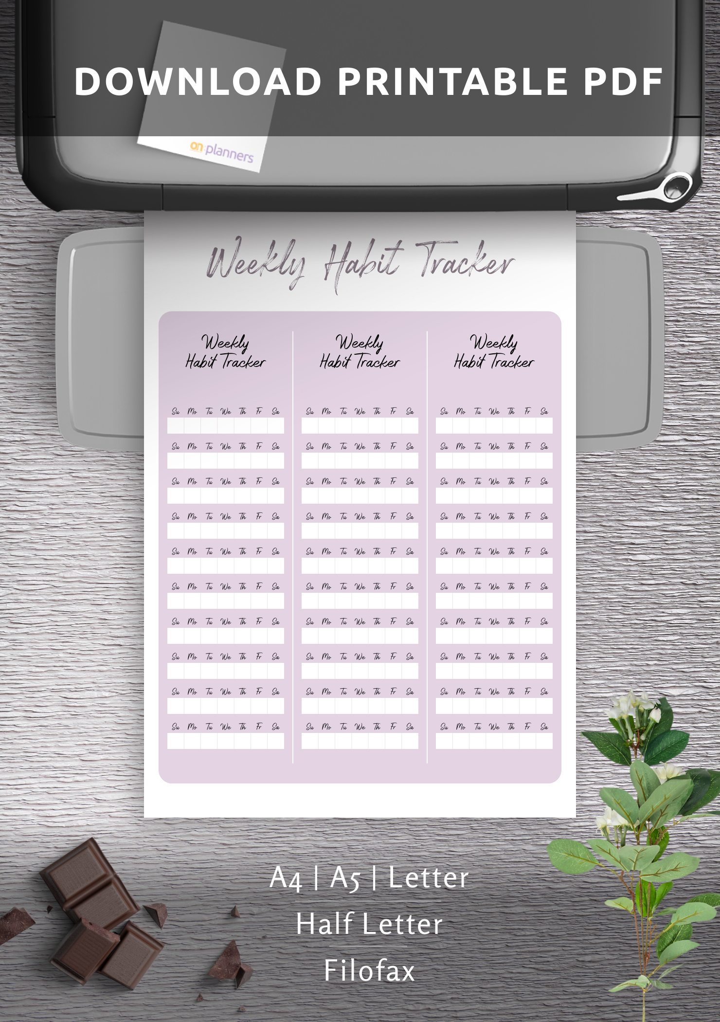 Download Printable Weekly Habit Tracker Template PDF