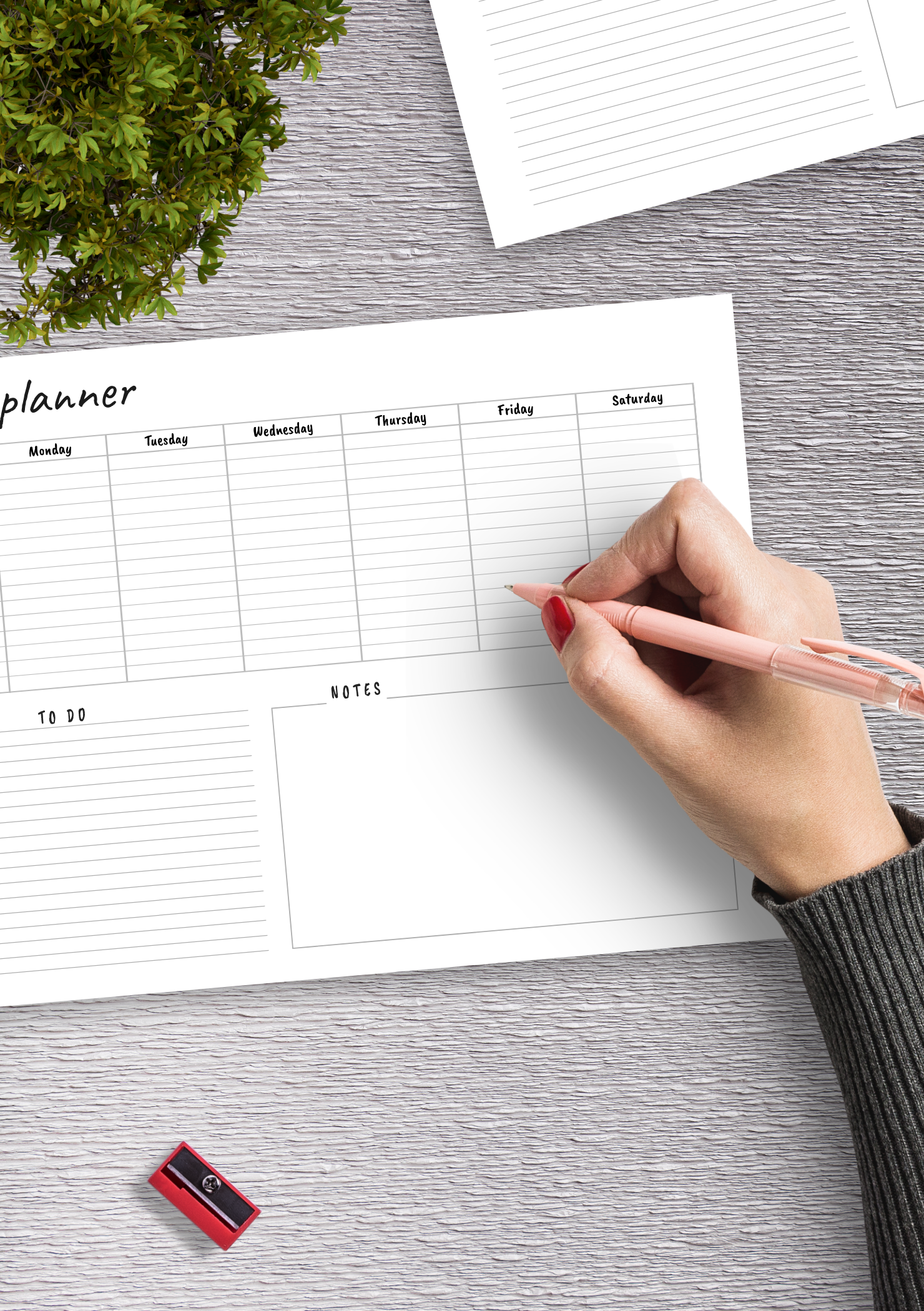Download Printable Horizontal Weekly Journal Template PDF