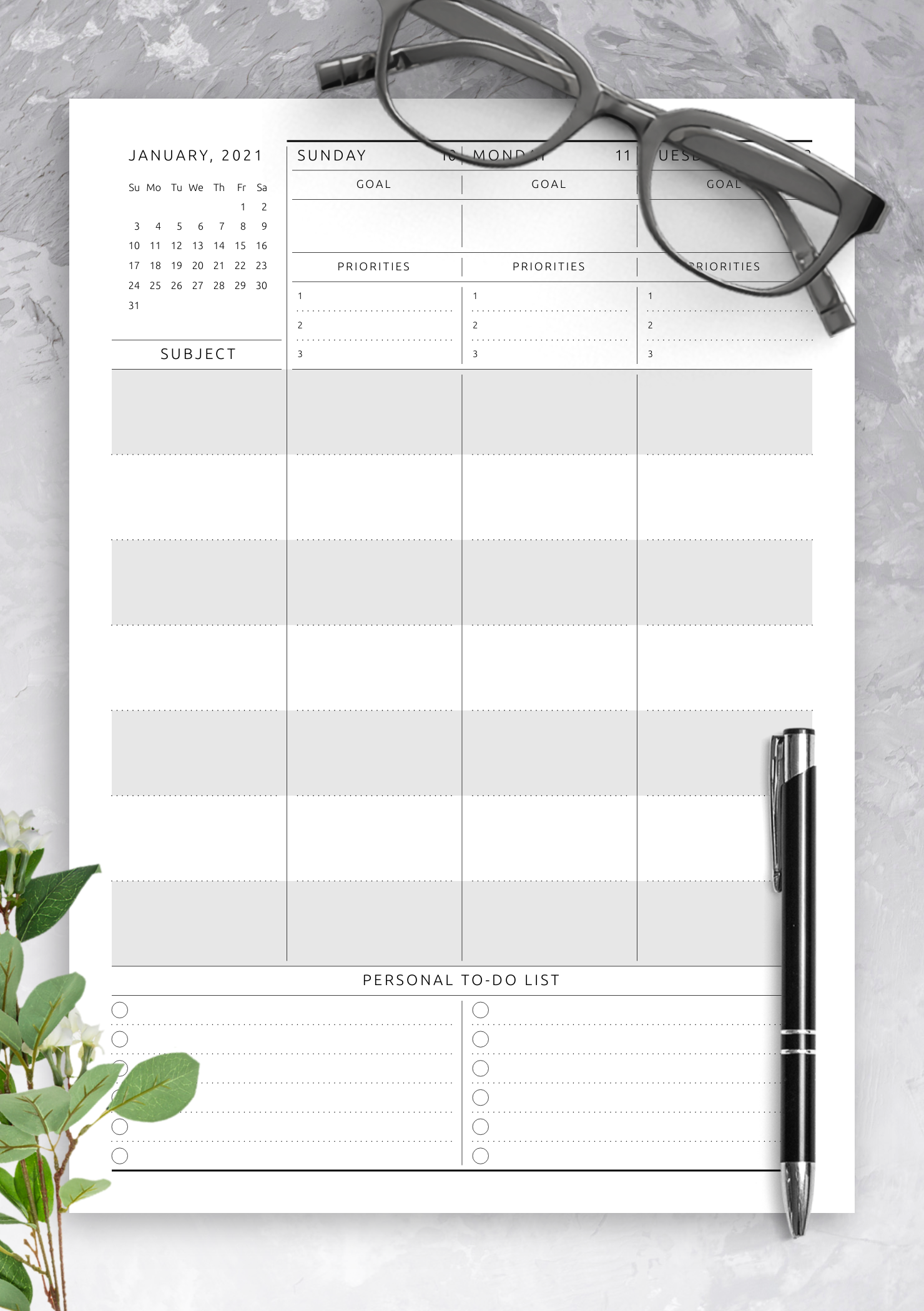 Download Printable Weekly Lesson Plan Template PDF